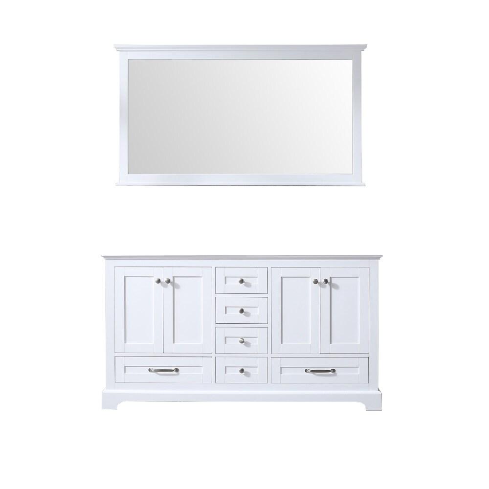 Lexora Home Dukes 60" Double Vanity with Mirror in White