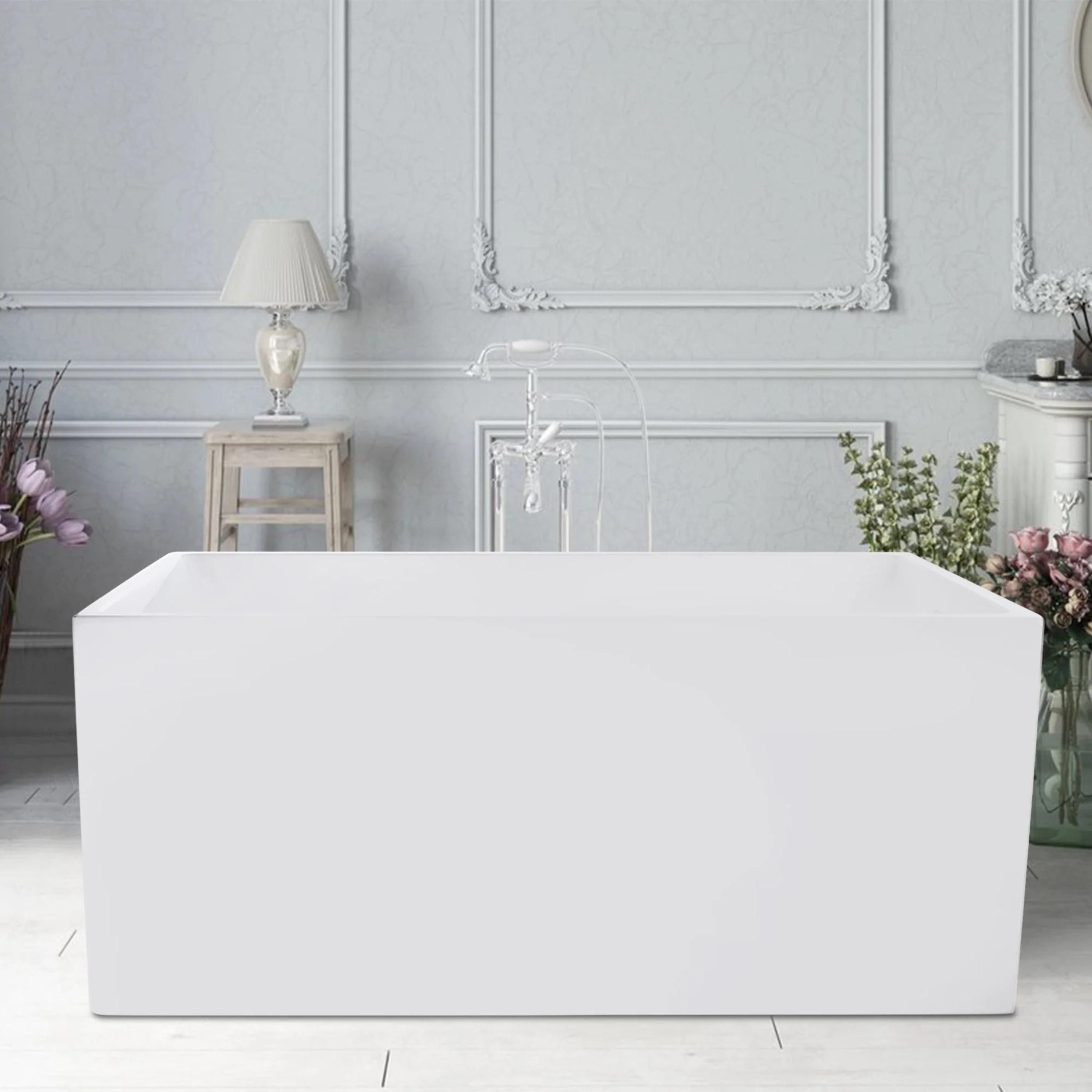 47" x 29" Freestanding Soaking Acrylic Bathtub
