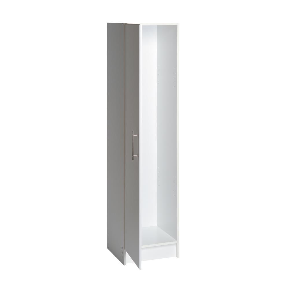 Elite 16" Narrow Cabinet White - Prepac: Versatile Storage with Adjustable Shelves