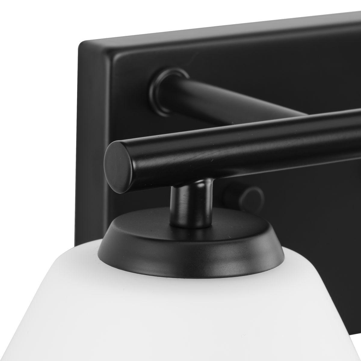 Progress Lighting Copeland 4-Light Vanity Light, Matte Black, Opal Glass Shades