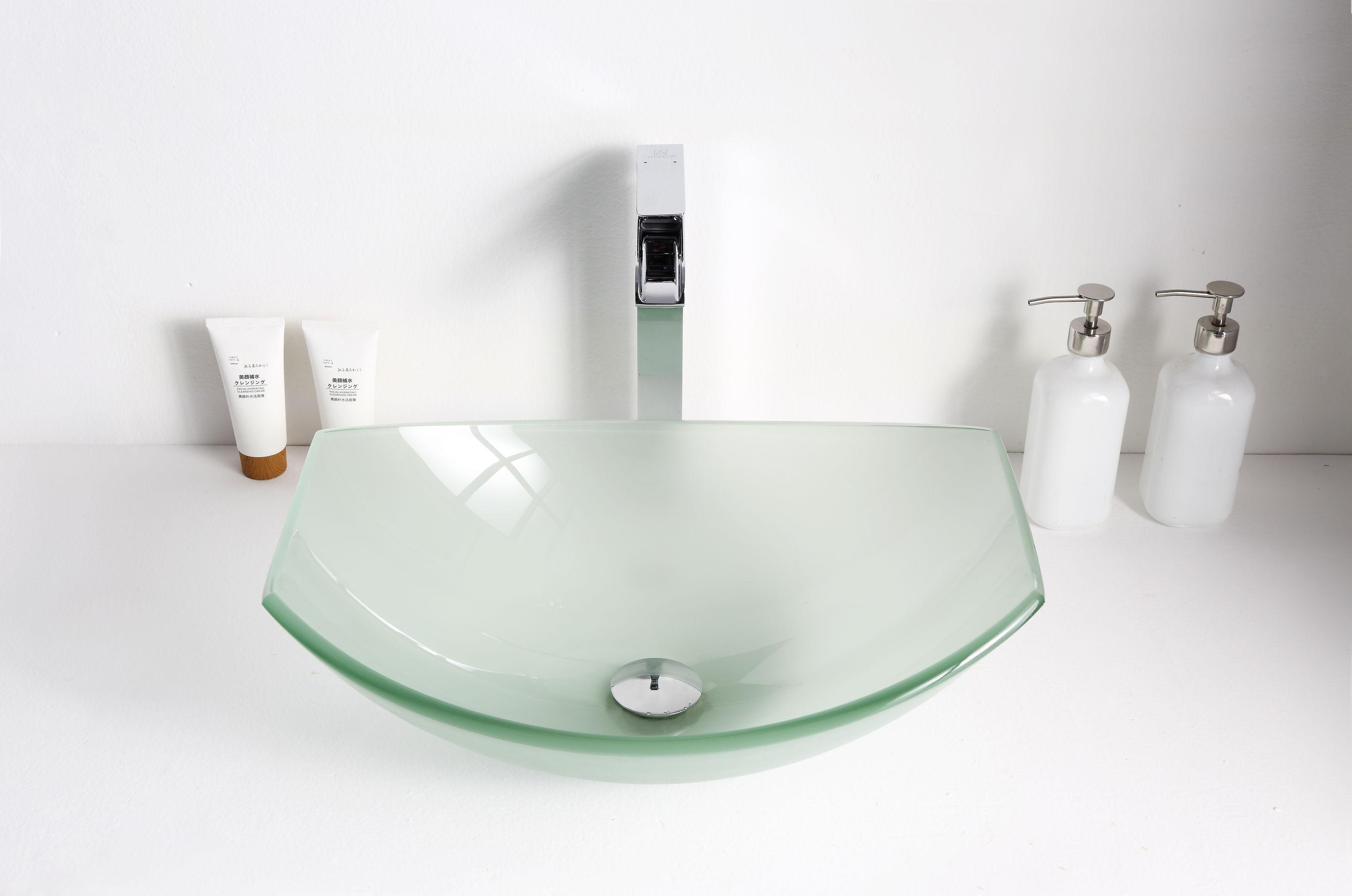 ANZZI Pendant 14.6'' Clear Tempered Glass Specialty Bathroom Sink