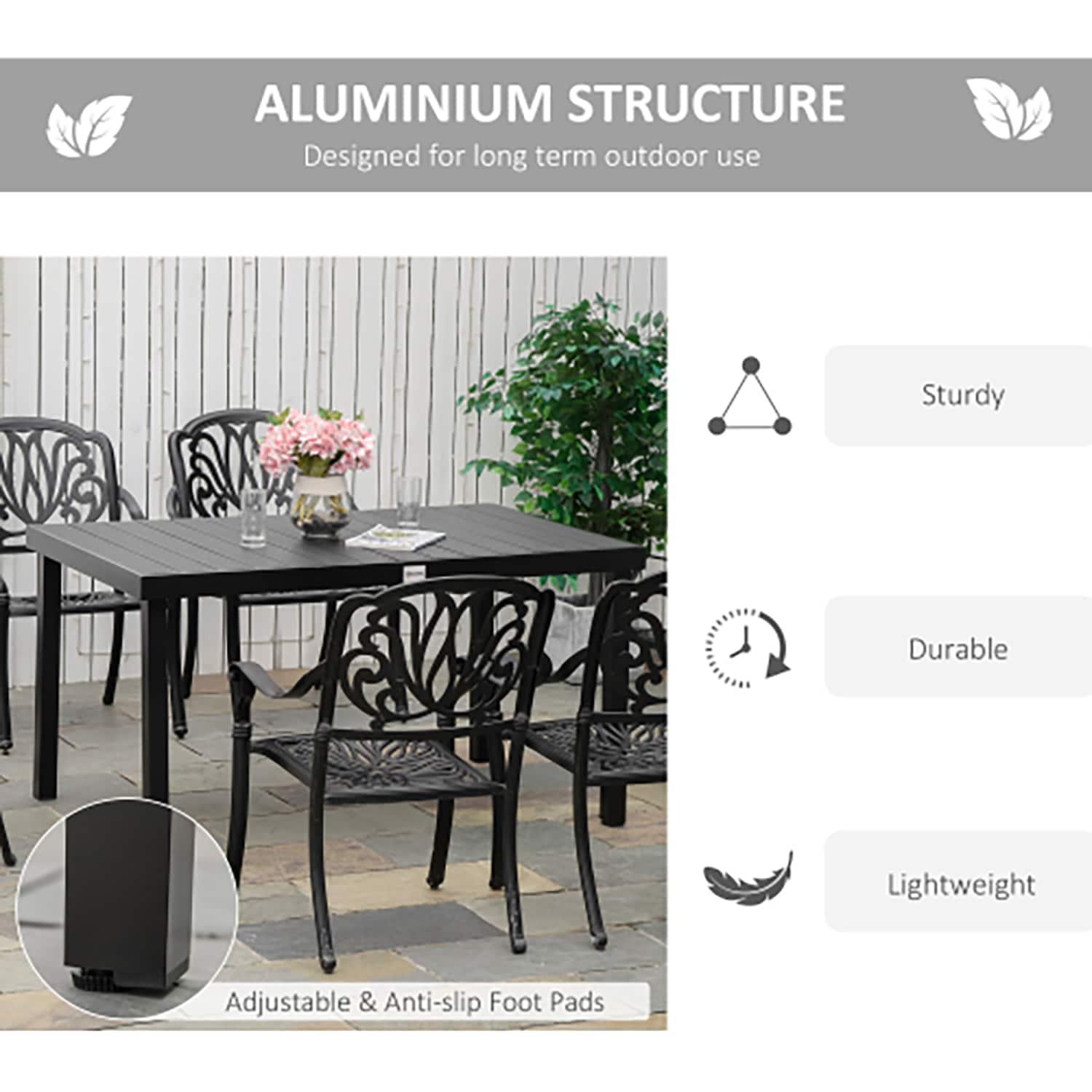 Outsunny Rectangular Outdoor Dining Table