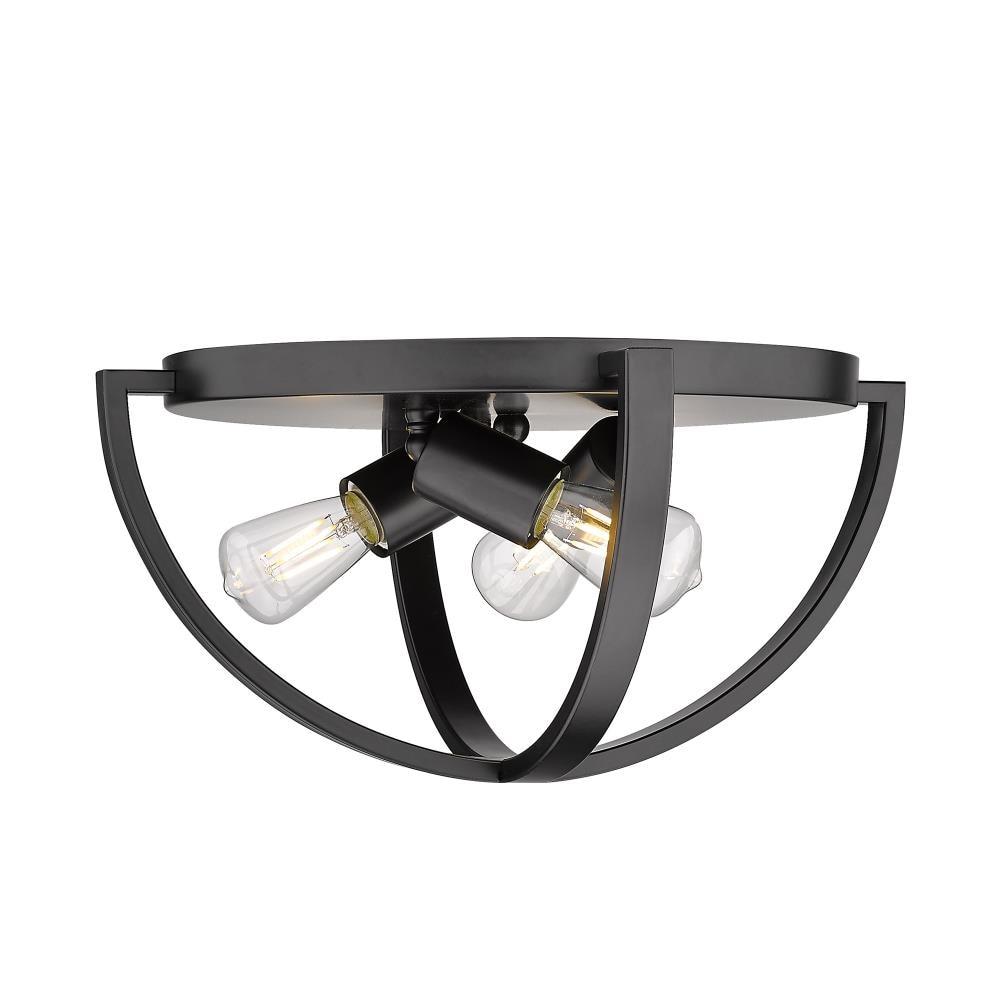 Golden Lighting Colson 3-Light Flush Mount in Matte Black