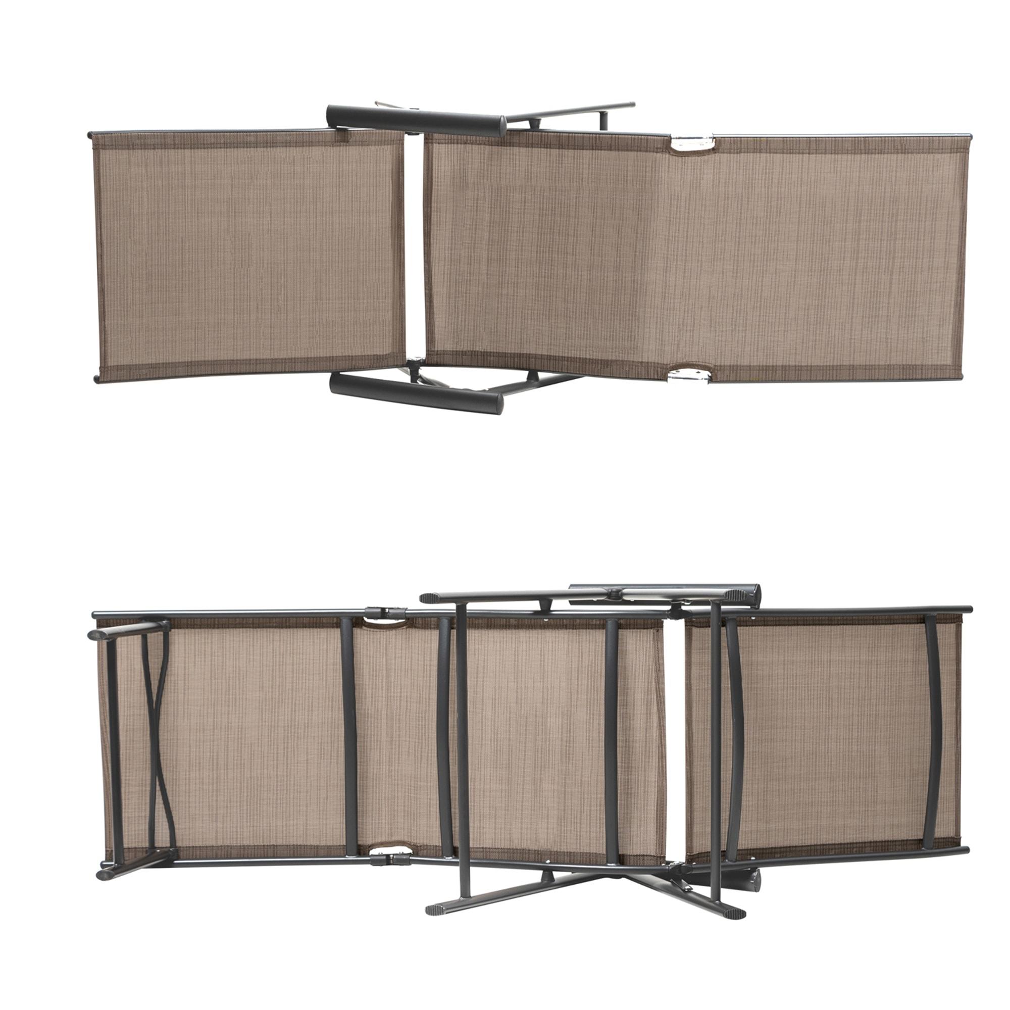 2pc Outdoor Aluminum Adjustable Chaise Lounges - Black/Gray - Crestlive Products: Foldable, Weather-Resistant, No Assembly Required
