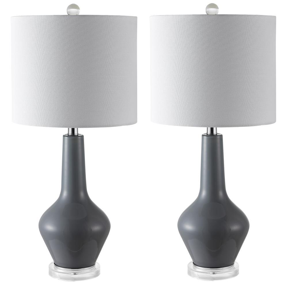 Velor Table Lamp (Set of 2) - Smoked Grey Glass - Safavieh.