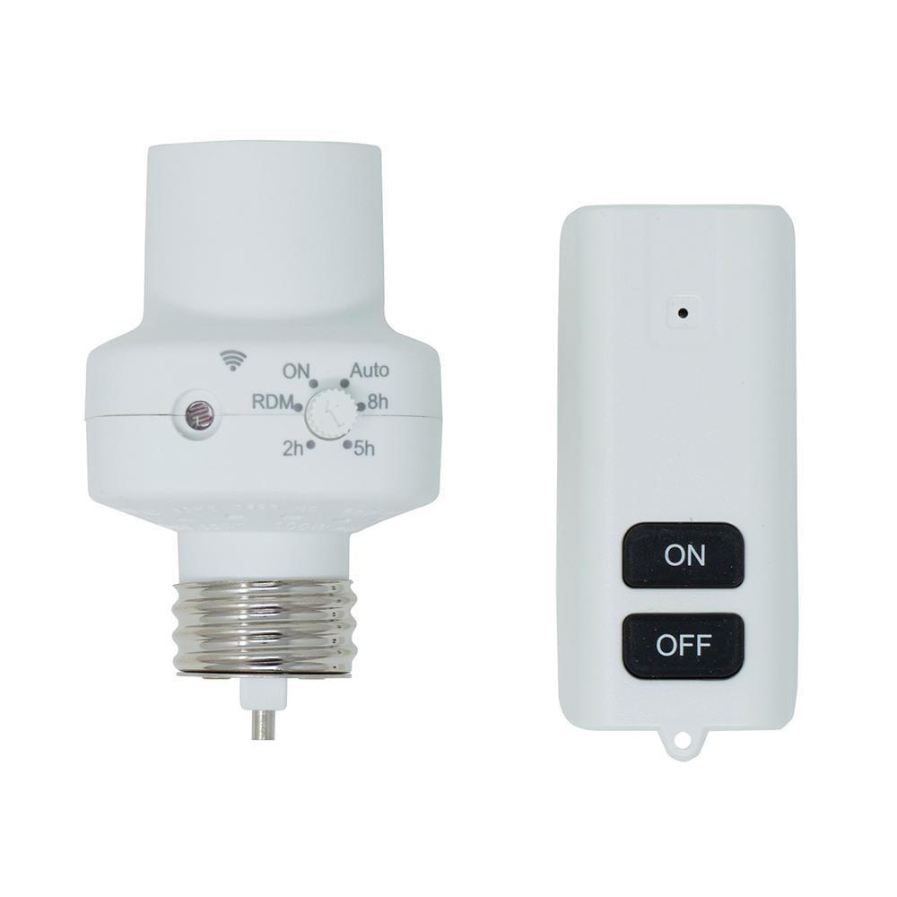 Woods 59415 Indoor Screw-In Light Socket Screw-In with Wireless Remote Control and Programmable Timer, Energy Savings