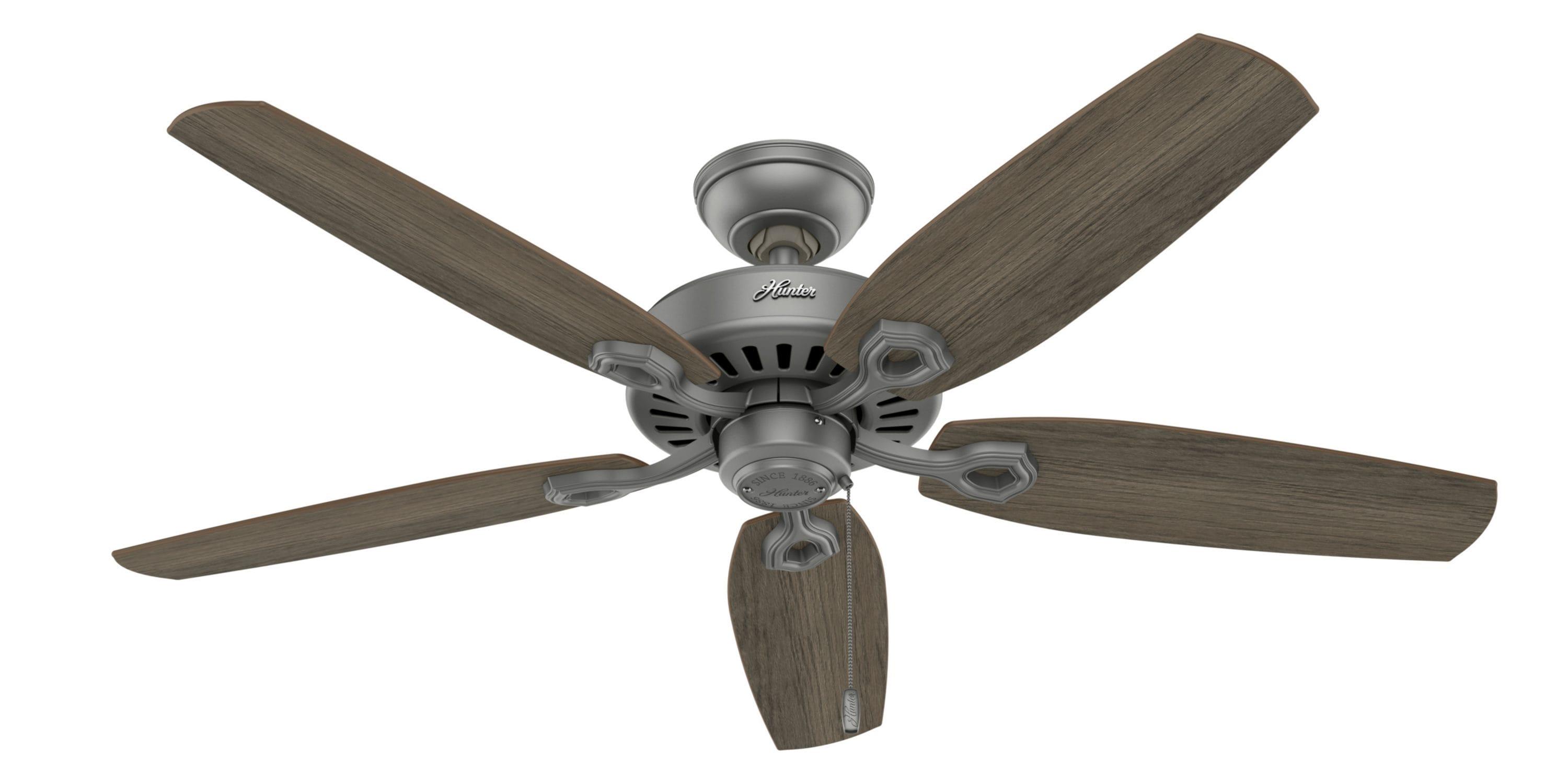 Builder Plus 52"5 - Blade Standard Ceiling Fan with Pull Chain and Light Kit Included