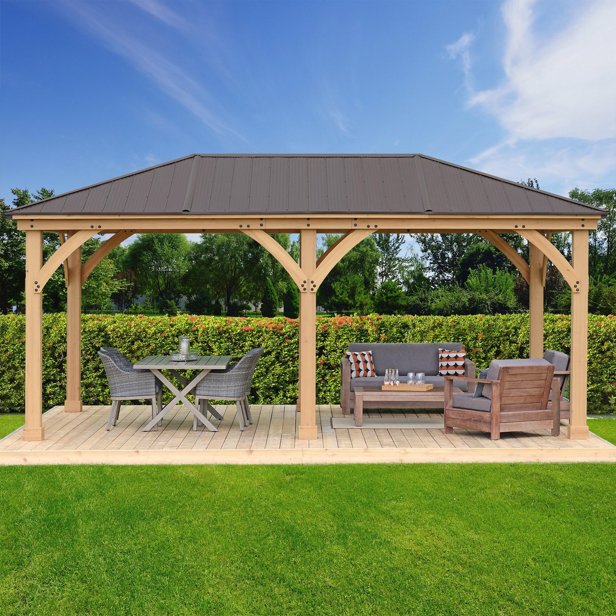 Yardistry Meridian 12 Ft. W x 20 Ft. D Solid Wood Patio Gazebo