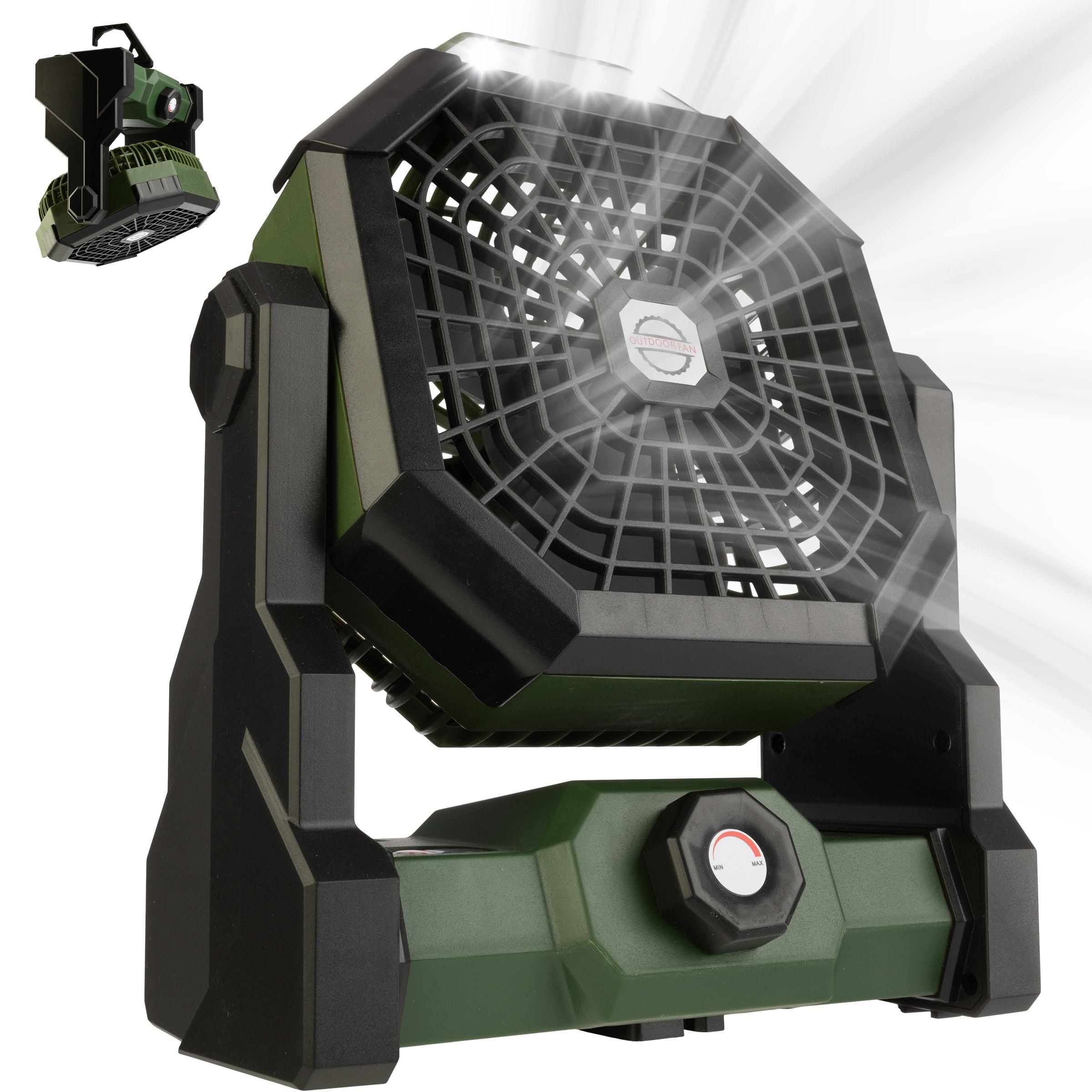 wakeman Wakeman Outdoors Camping Fan and Tent Light - Rechargeable 5400mAh Lithium Battery, Green