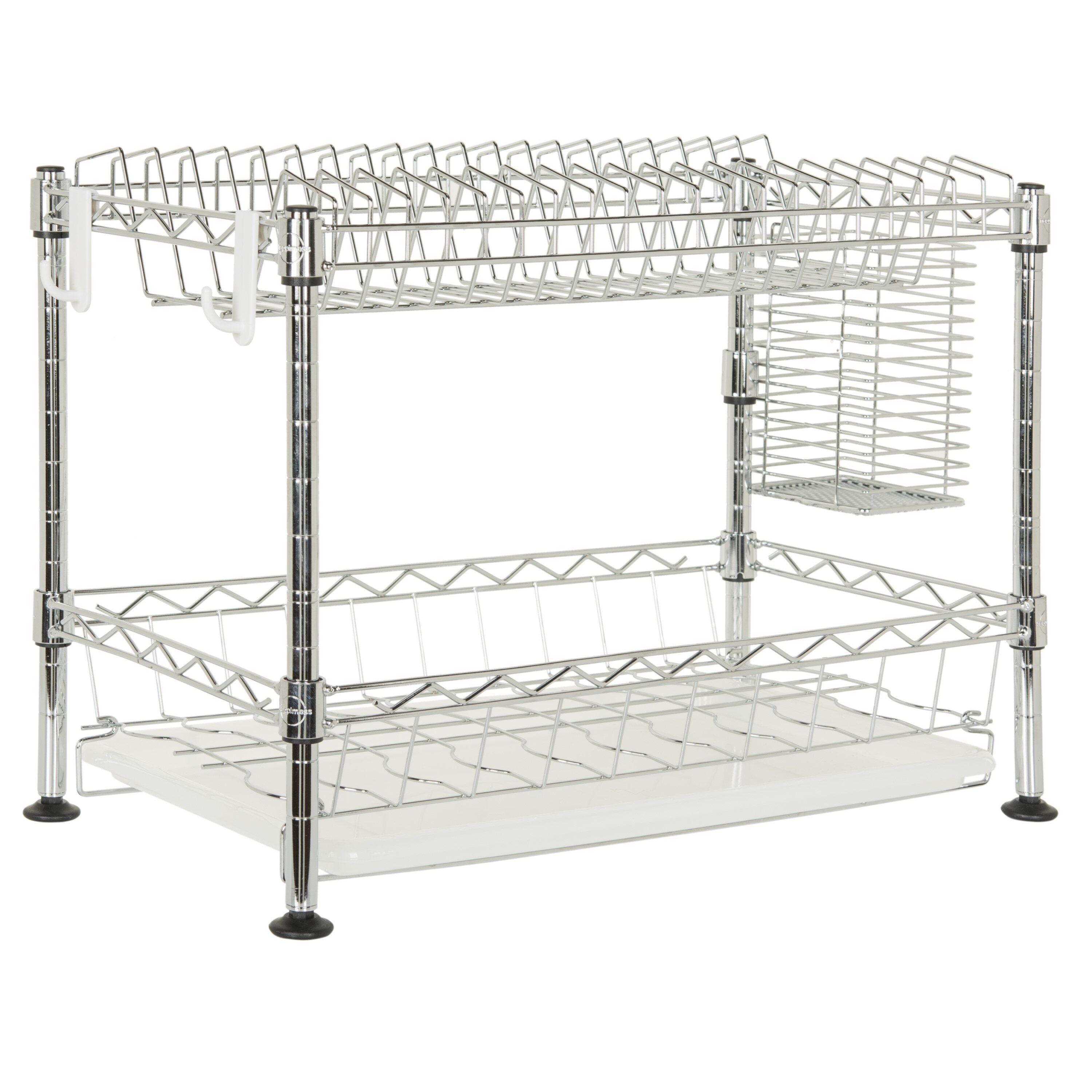 happimess Brooklyn 24" Adjustable Dish Rack, Chrome