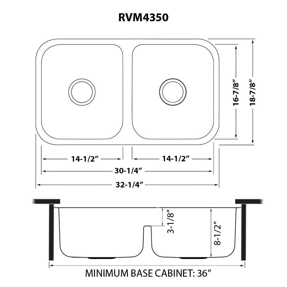 Ruvati 34-inch Stainless Steel Double Bowl Undermount Kitchen Sink