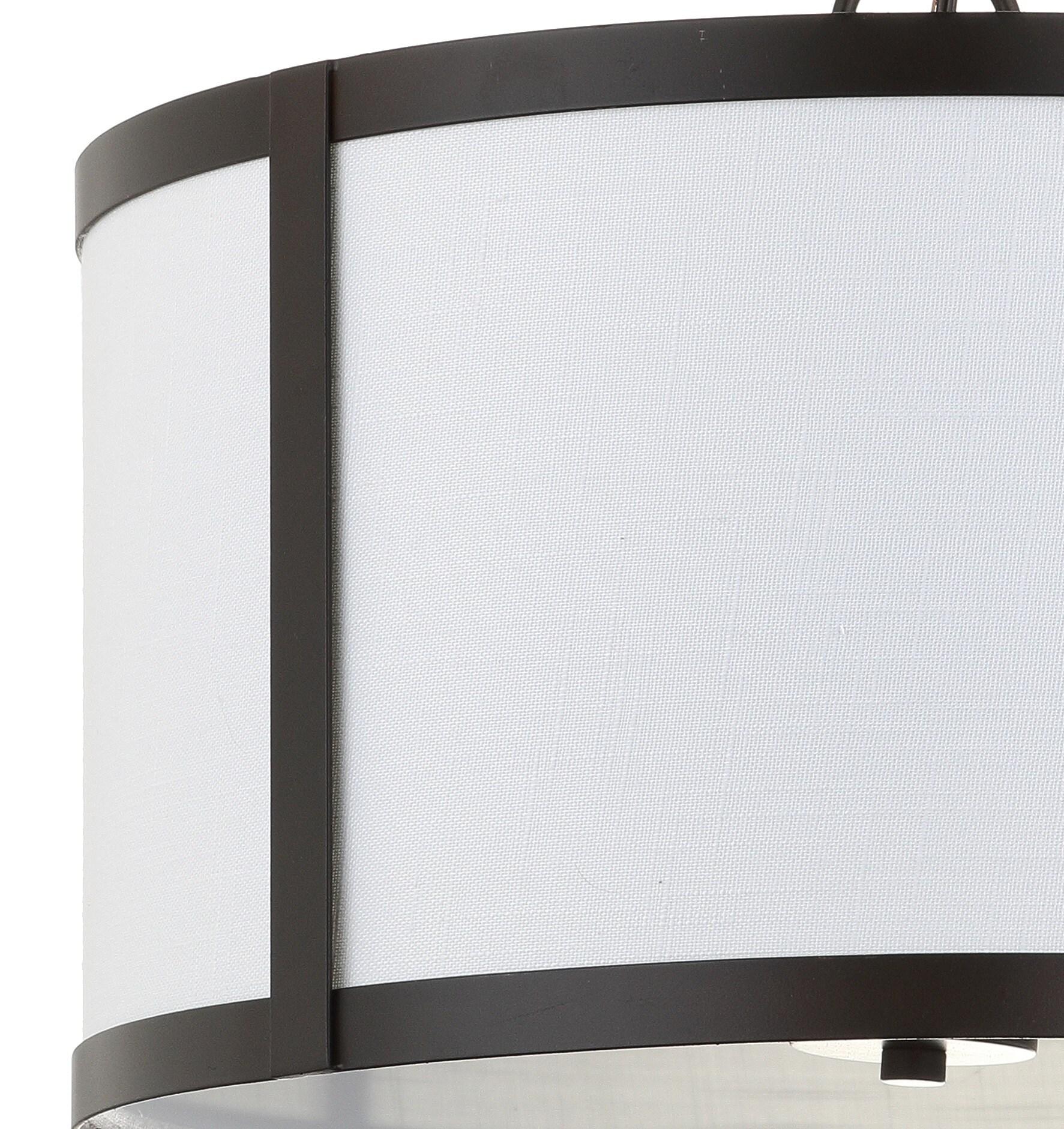 Thatcher 17" Metal LED Pendant Light, Oil Rubbed Bronze/White