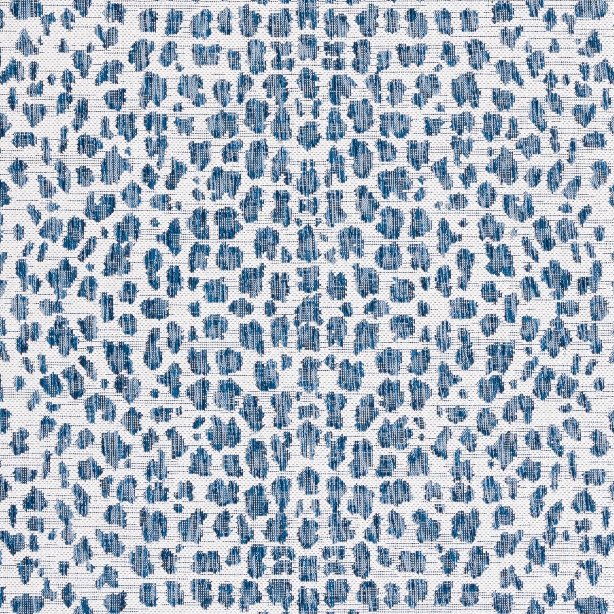 SAFAVIEH Courtyard Karina Animal Indoor/Outdoor Area Rug, Ivory/Navy, 3' x 3' Square