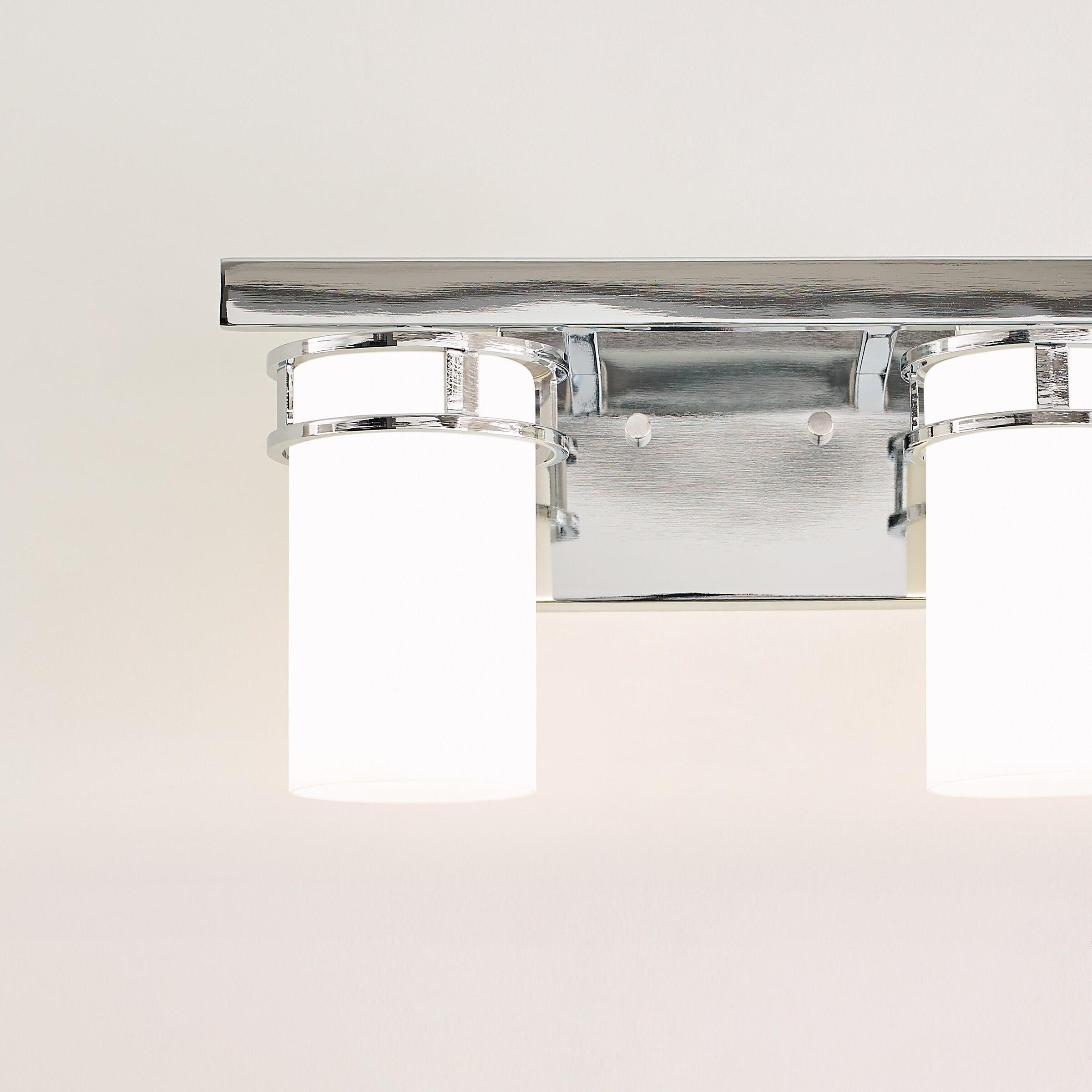 Robie 14 in. 2-Light Chrome Transitional Rustic Wall Bathroom Vanity Light with Etched White Glass Shades