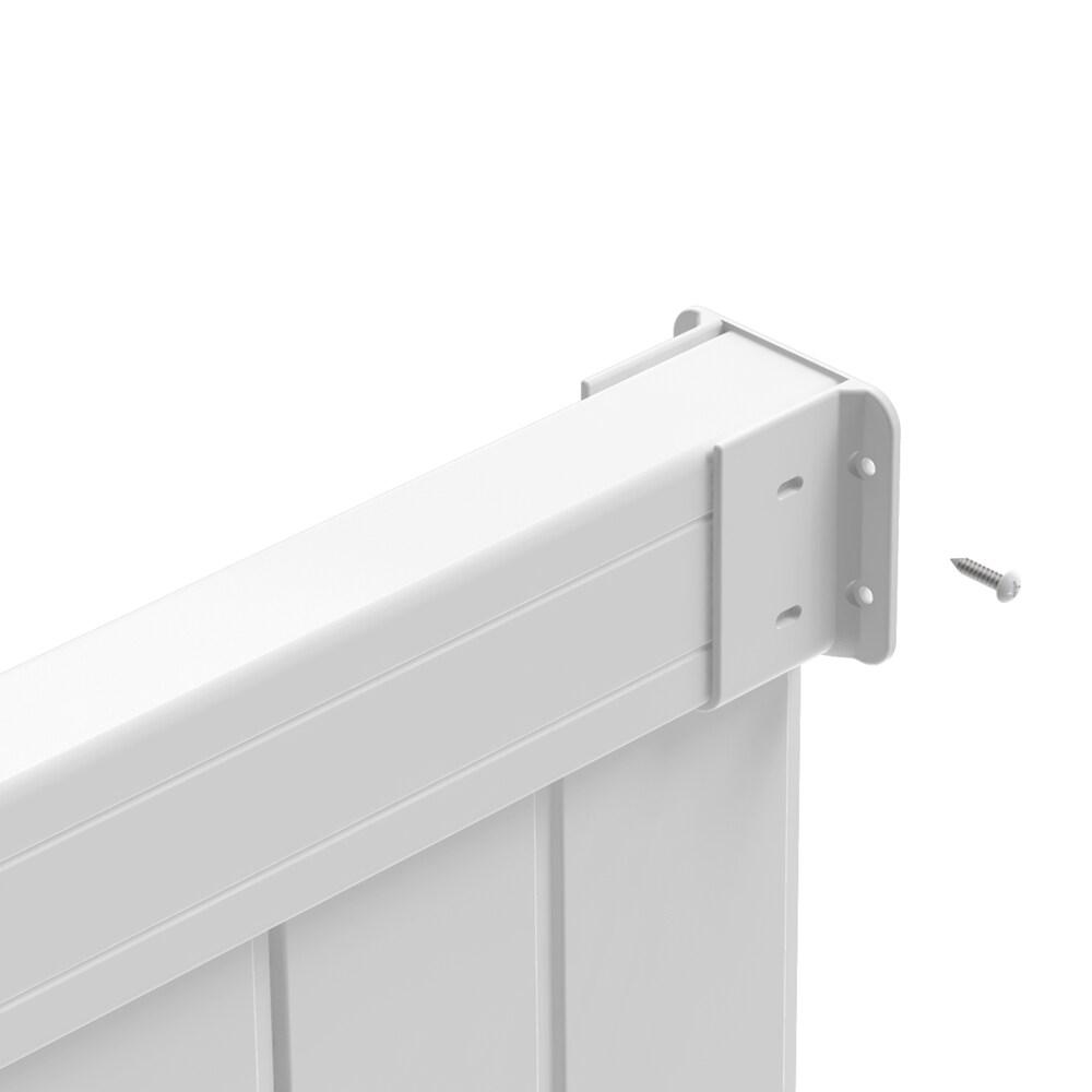 White Vinyl Fence Bracket Kit for Outdoor Panels (2-Pack)