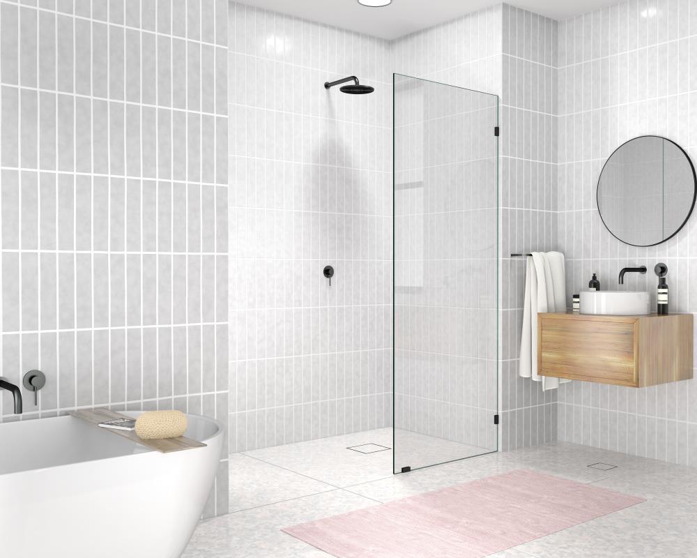 Glass Warehouse Vela 33 in. x 78 in. Fully Frameless Single Fixed Shower Panel GW-SFP-33-ORB