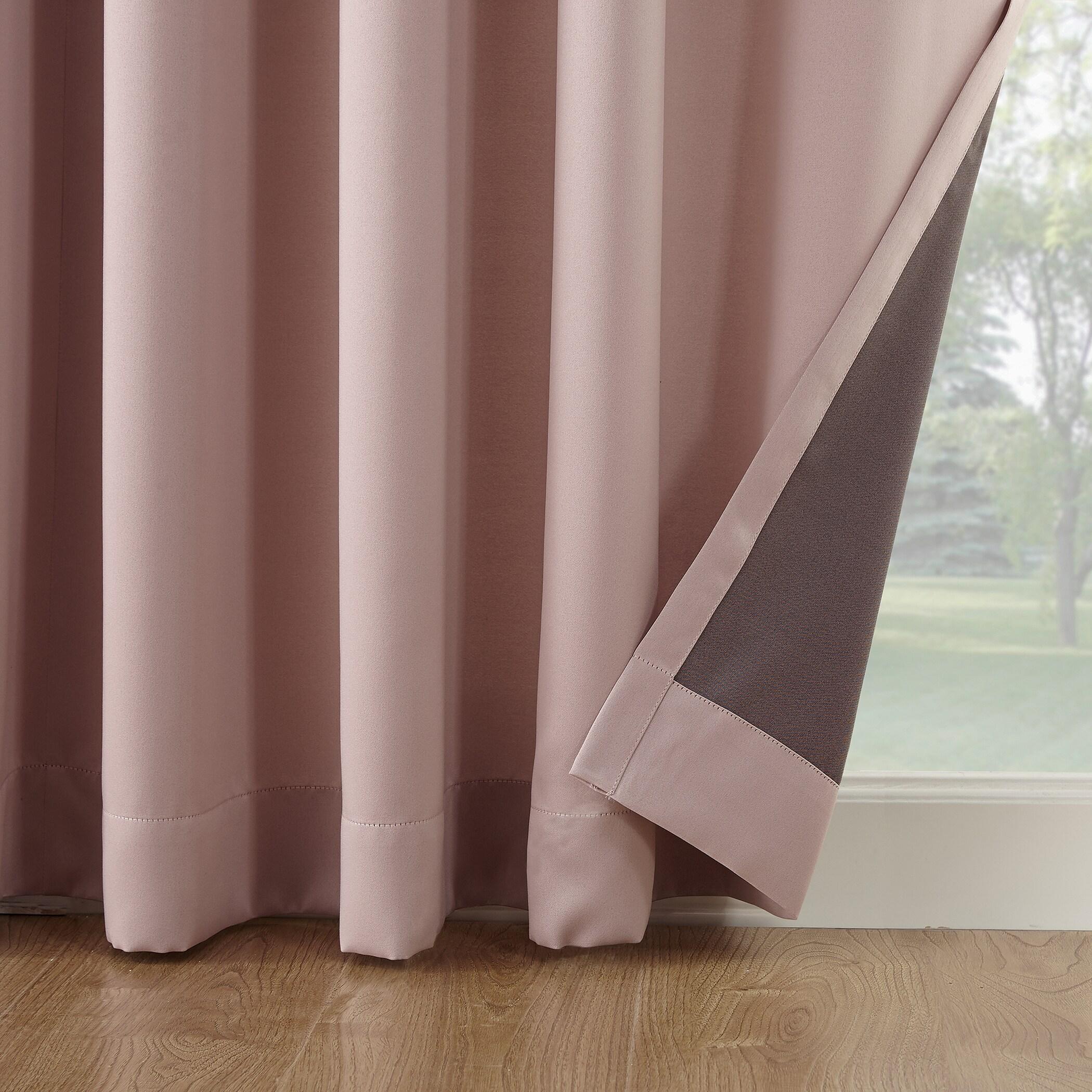 Sun Zero Bartlett Grommet Room Darkening Extra Wide Patio Curtain Panel, 100"x84", Blush Pink
