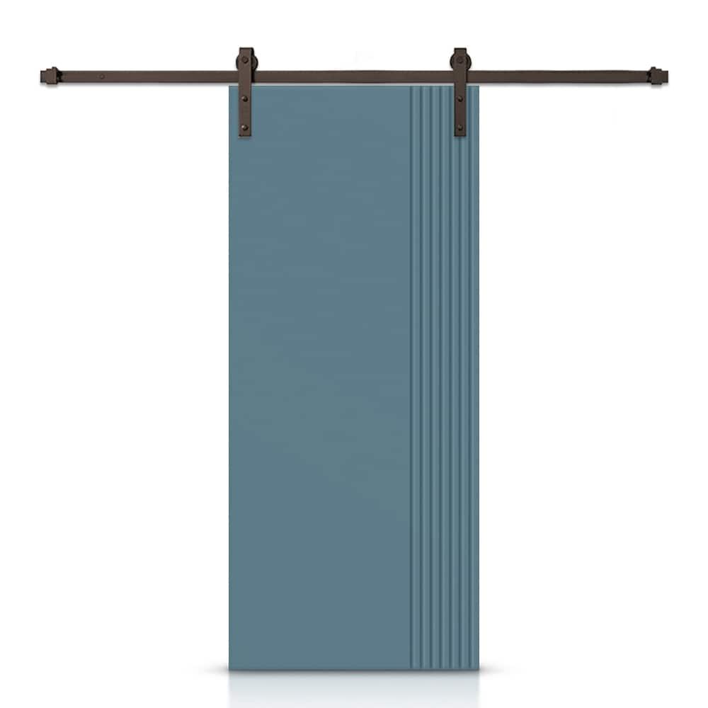 Calhome Paneled Manufactured Wood Painted Barn Door