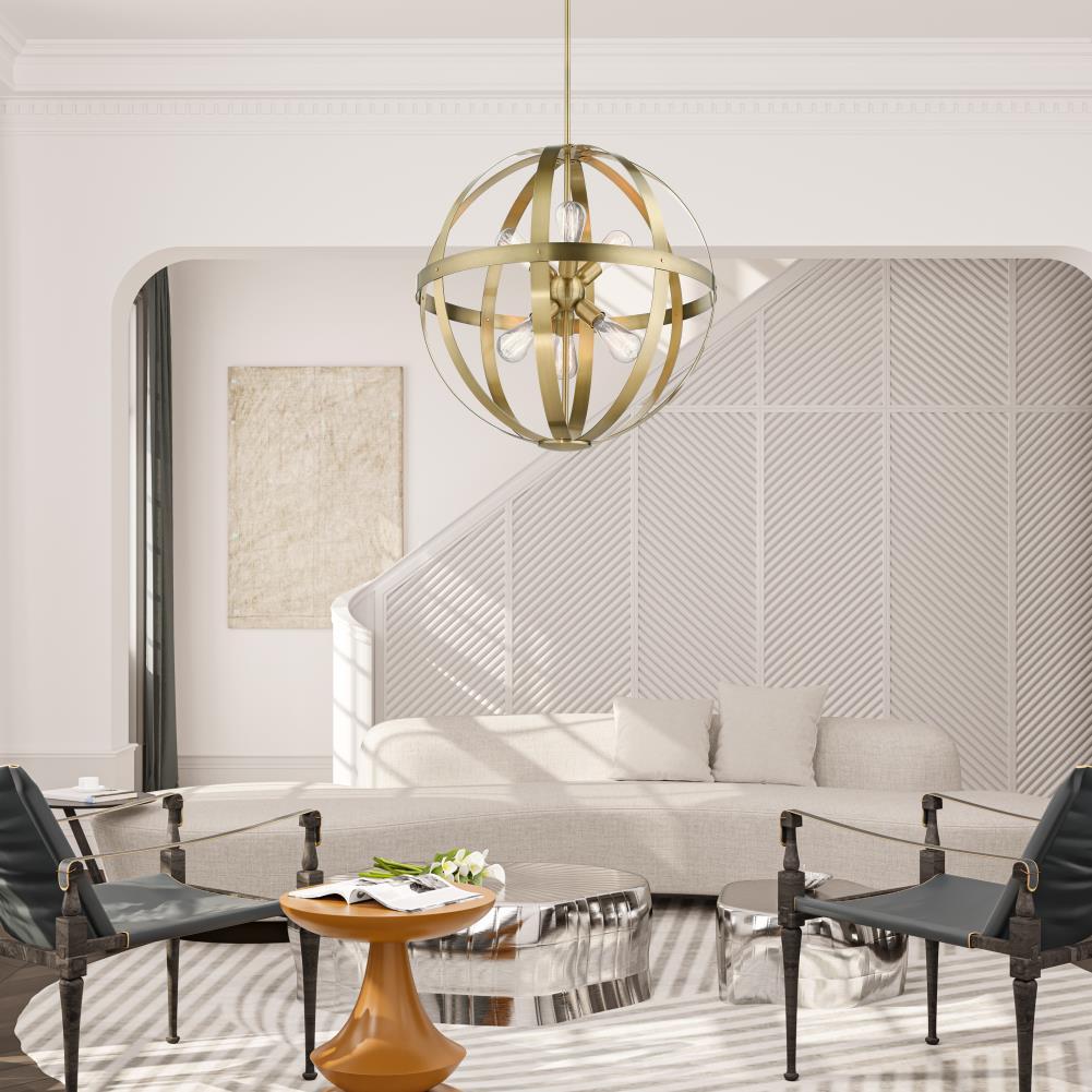 Livex Lighting Stoneridge 6 - Light Pendant in  Antique Brass