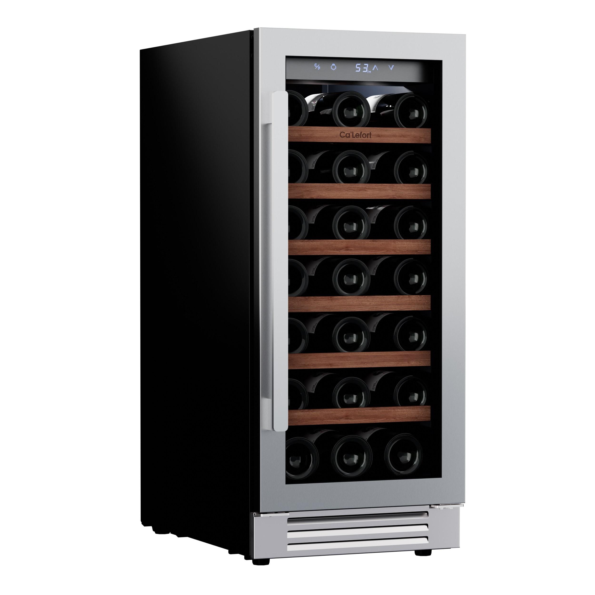 Ca'Lefort 15inch Wine Cooler Refrigerator,33 Bottle Wine Fridge Single Zone with Stainless Steel Reversible Tempered Glass Door