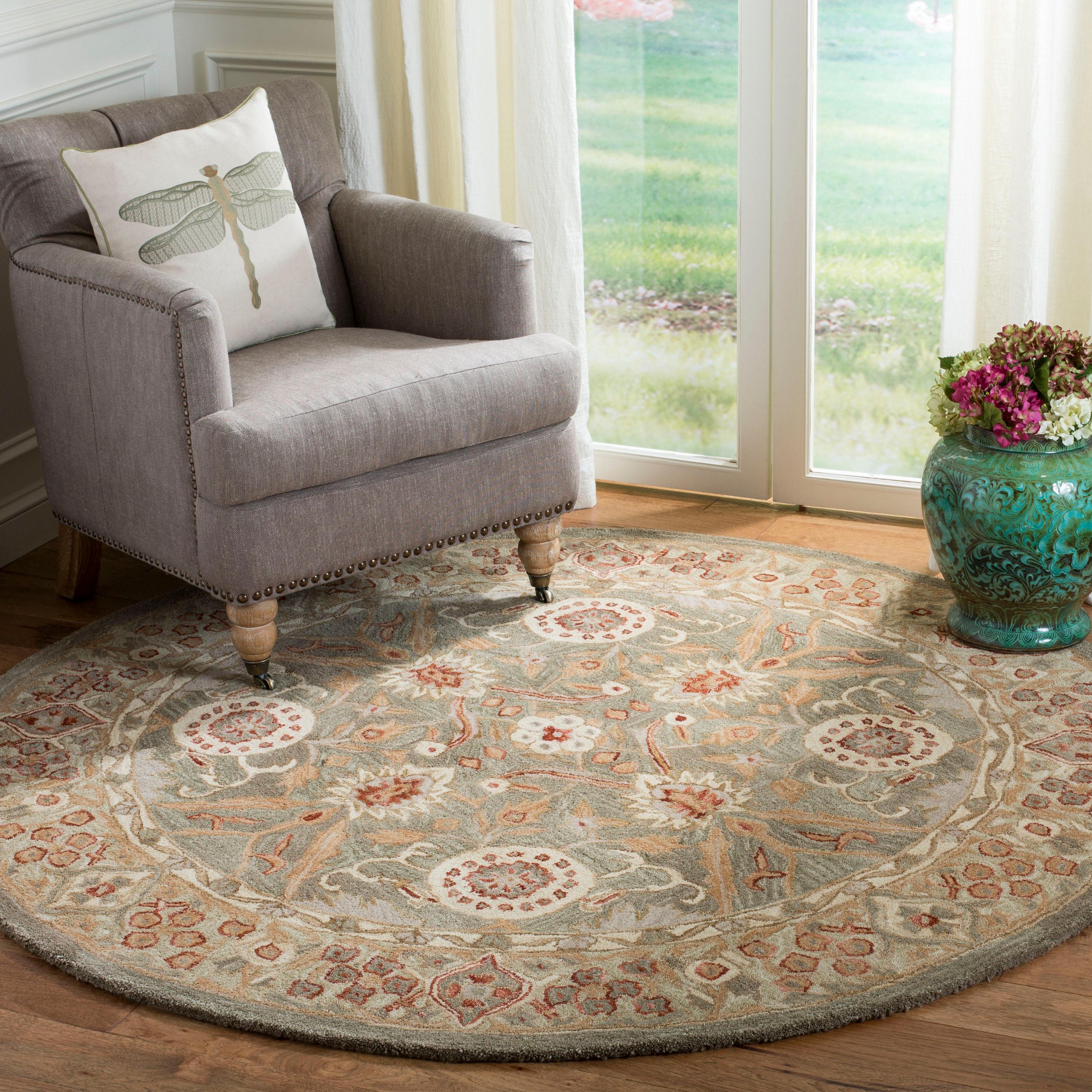 Anatolia AN516 Hand Tufted Indoor Area Rug - Brown/Ivory - 6' Round - Safavieh