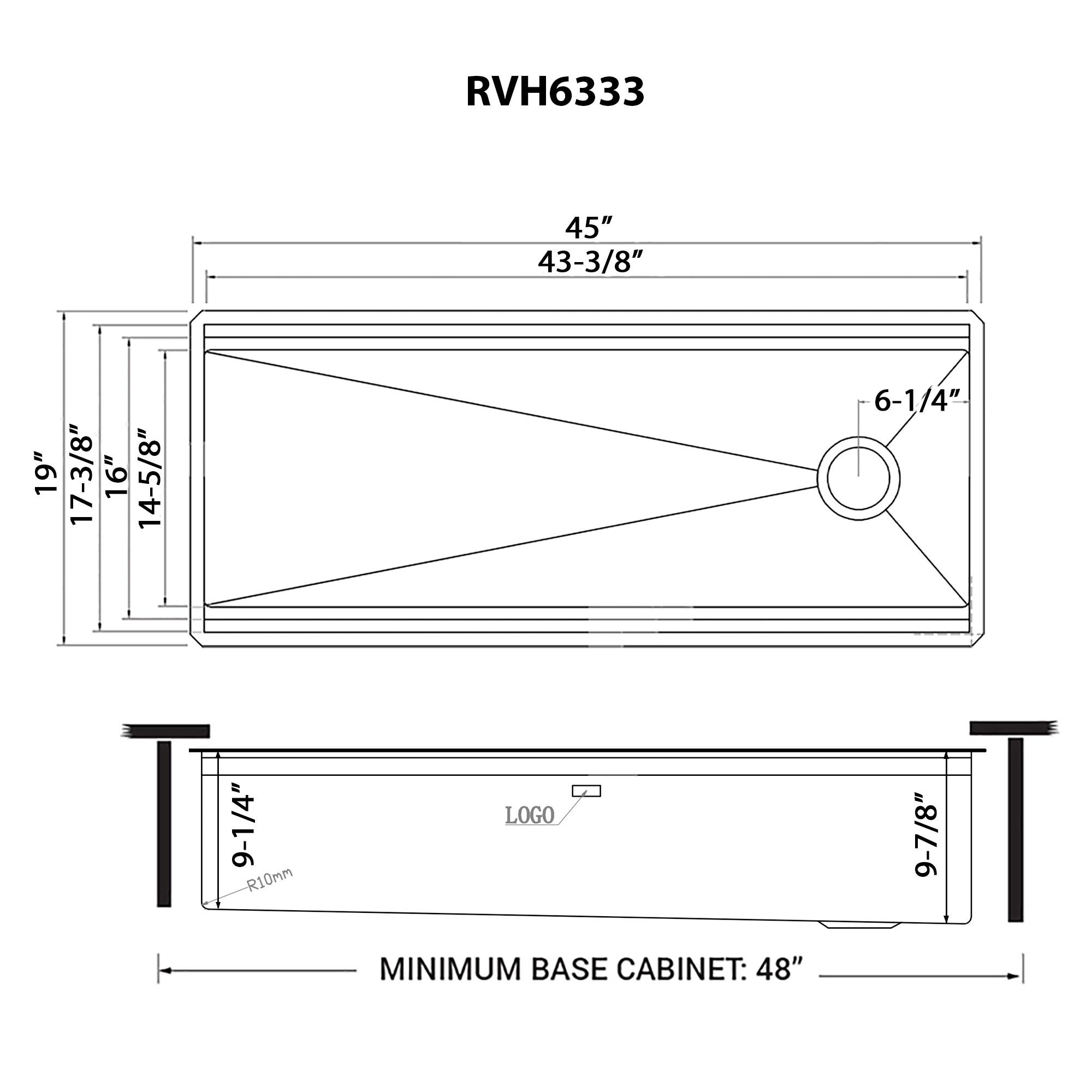 Ruvati 45-inch Stainless Steel Workstation Two-Tiered Ledge Undermount Kitchen Sink