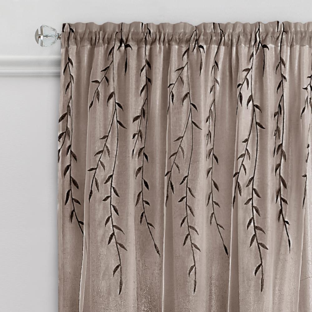 Traditional Elegance Willow Rod Pocket Window Curtain Panel - 42x63 - Toffee