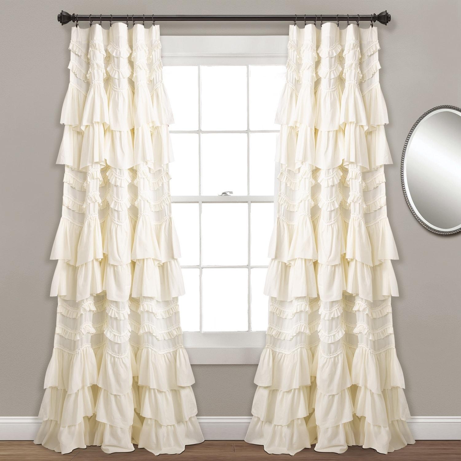 Lush Decor Kemmy Solid Semi-Sheer Single Curtain Panel