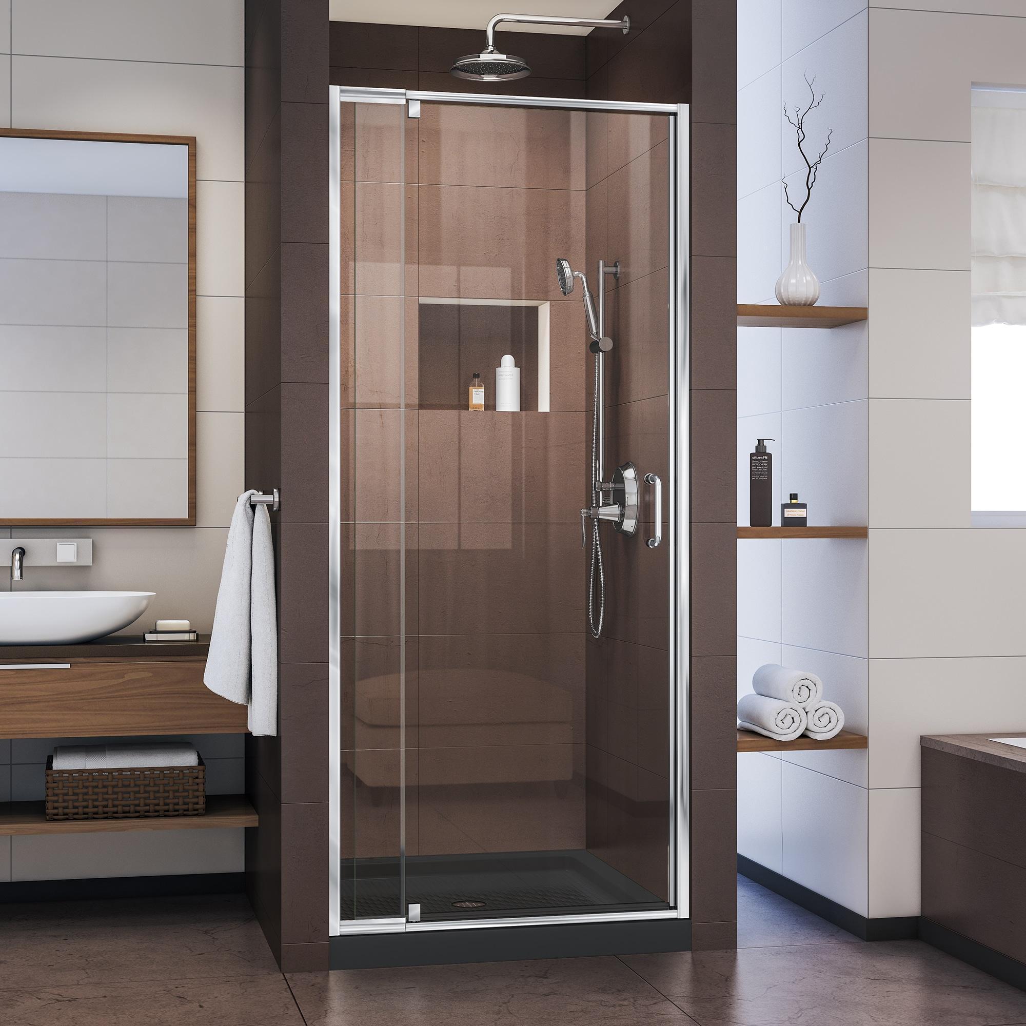 Flex 32" W x 72 "H Pivot Semi-Frameless Pivot Shower Door with Clearmax Technology