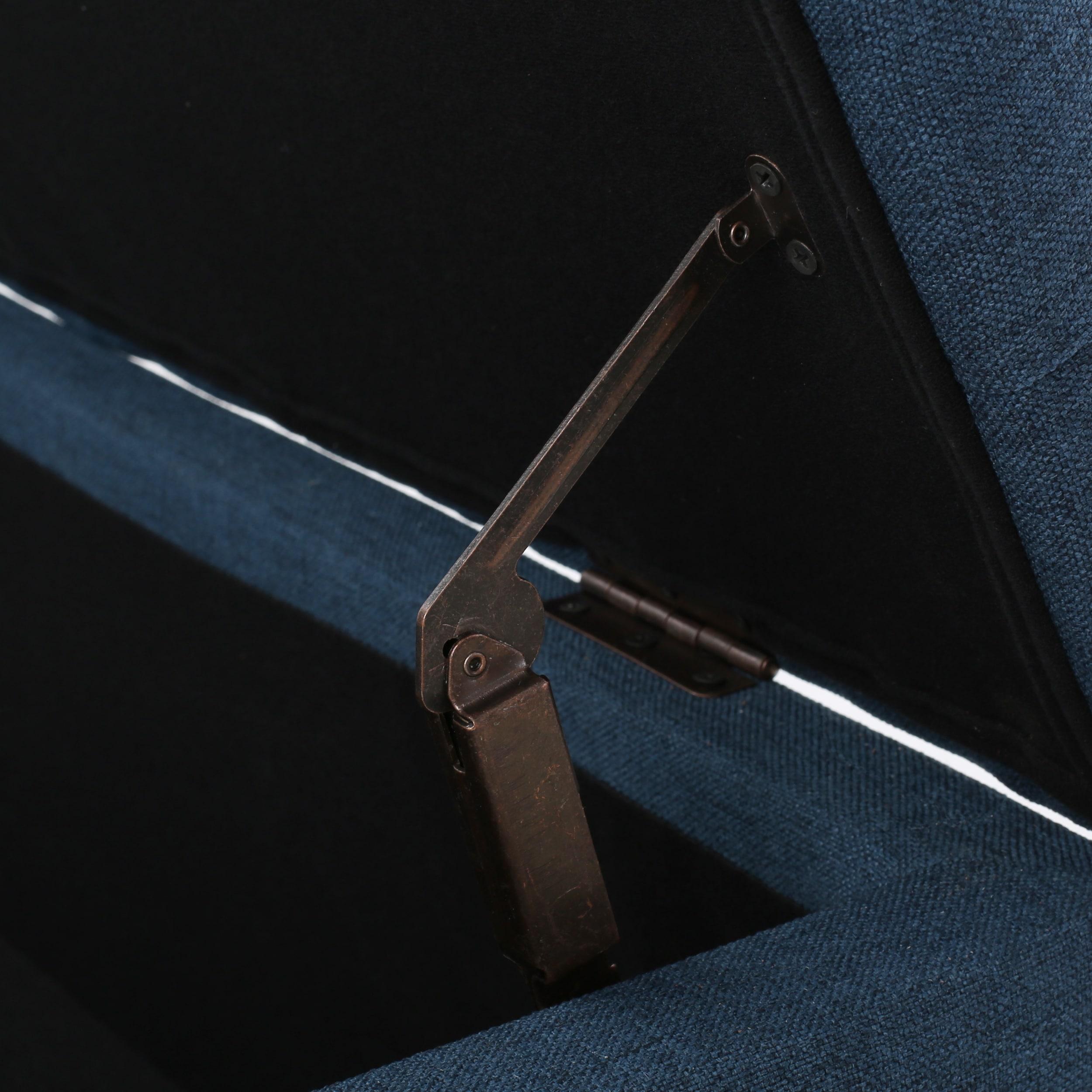 Ottilie Storage Ottoman Dark Blue - Christopher Knight Home: Upholstered Bedroom Seating with Tufted Lid