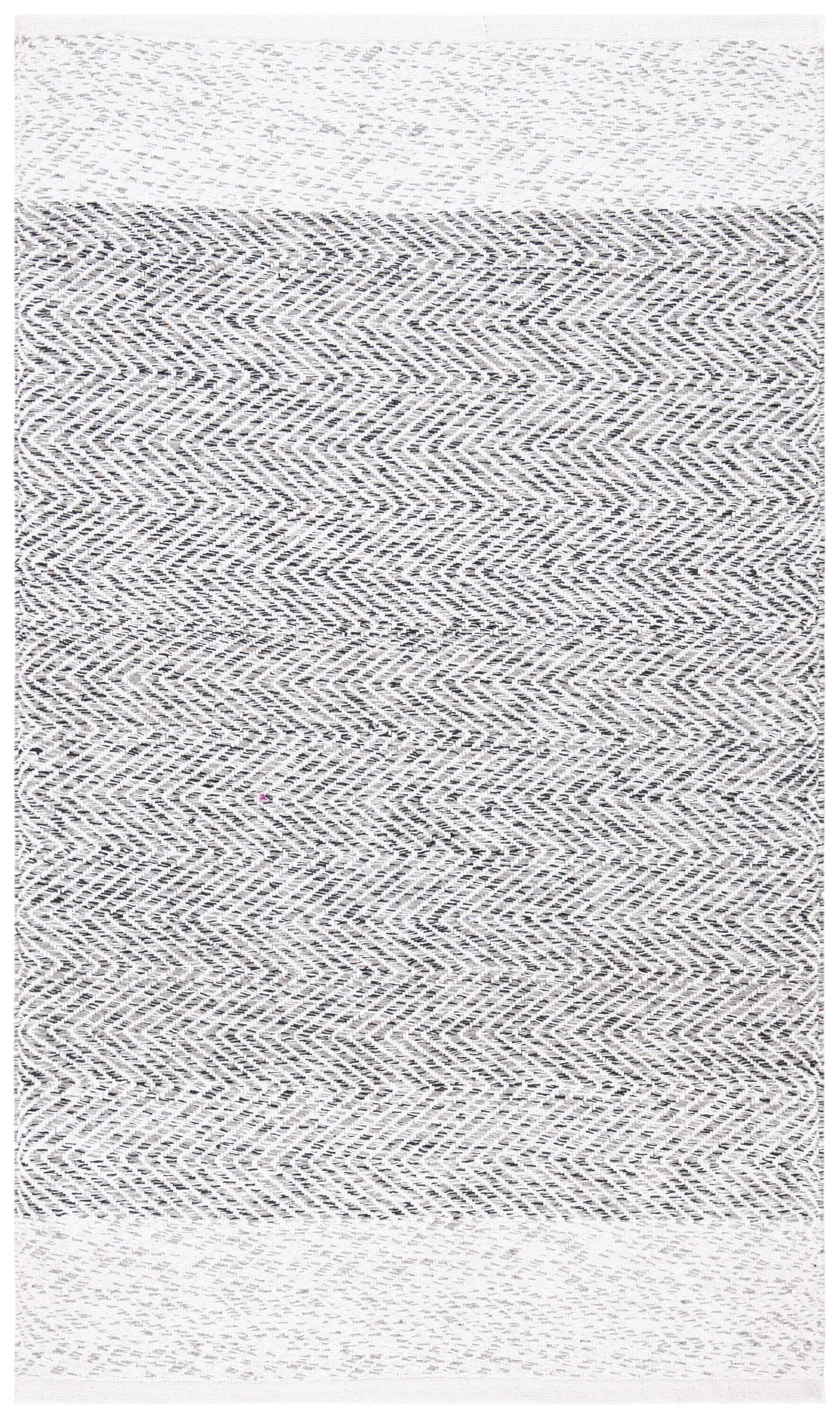 Nantucket NAN148 Hand Loomed Indoor Accent Rug - Ivory/Charcoal - 3'x5' - Safavieh