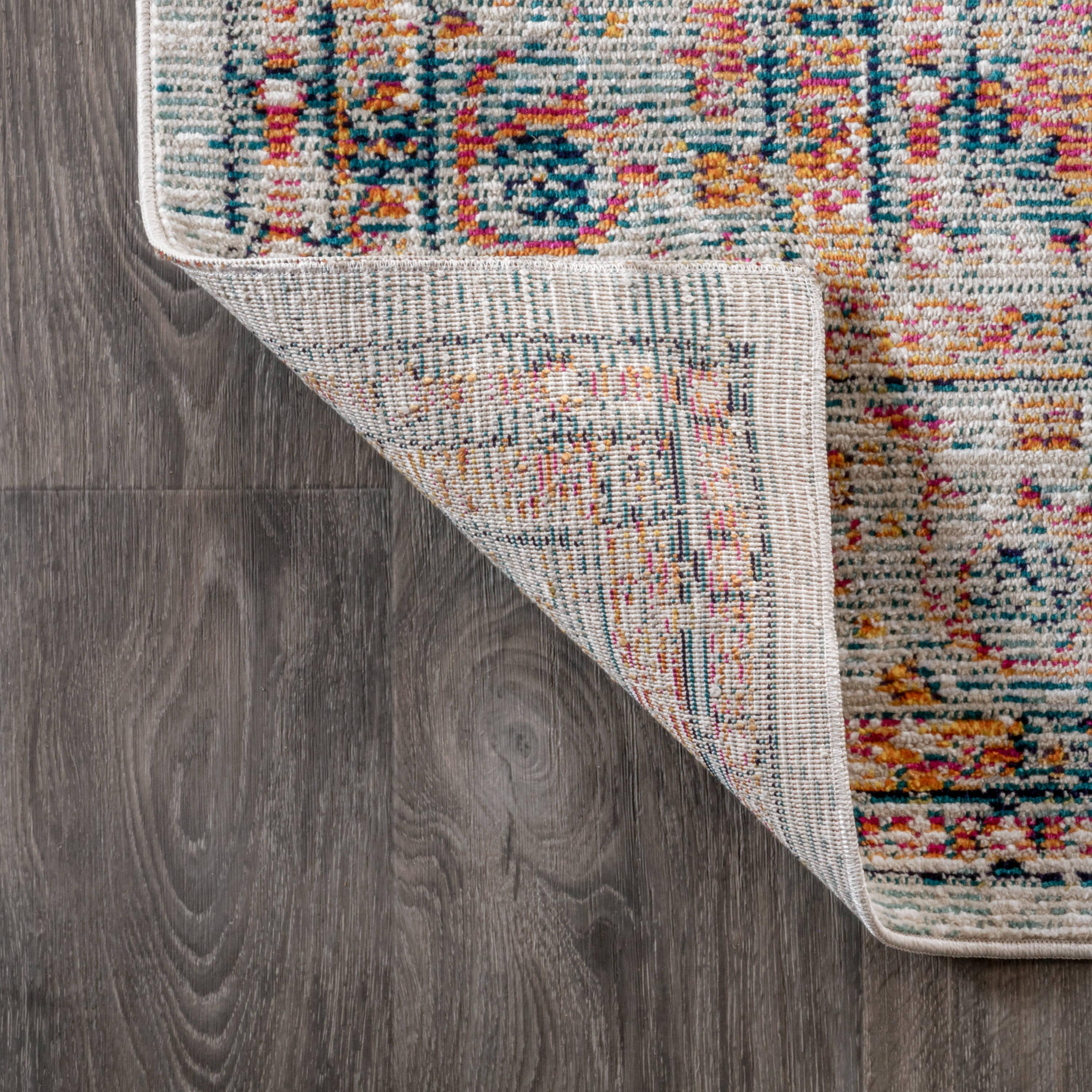 4'x6' Cadiz Vintage Medallion Area Rug, Coral/Turquoise - JONATHAN Y