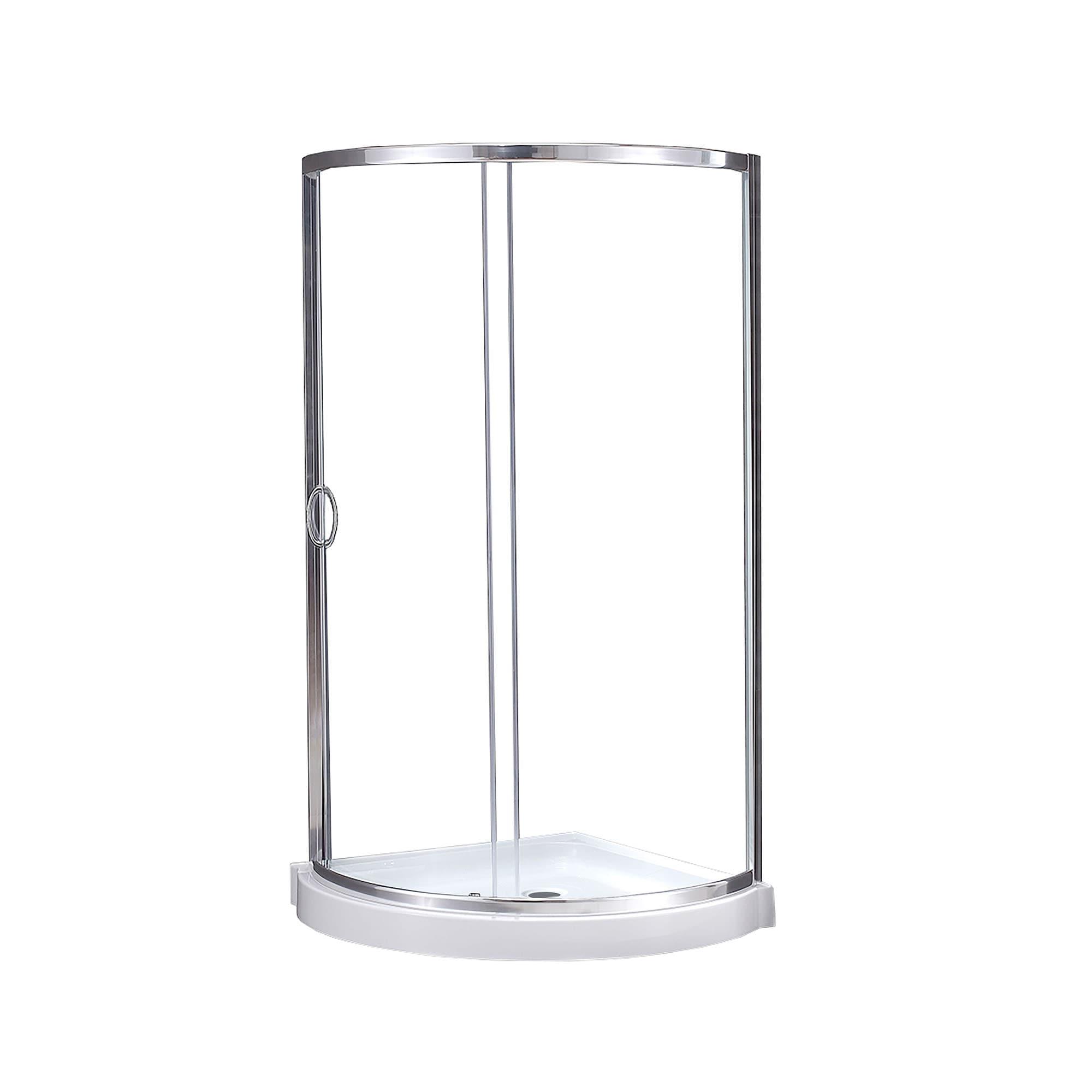 Ove Decors Breeze_36_without_walls OVE Decors Breeze Premium 40 in. Round Shower Kit w/ Clear, Base in Chrome Finish