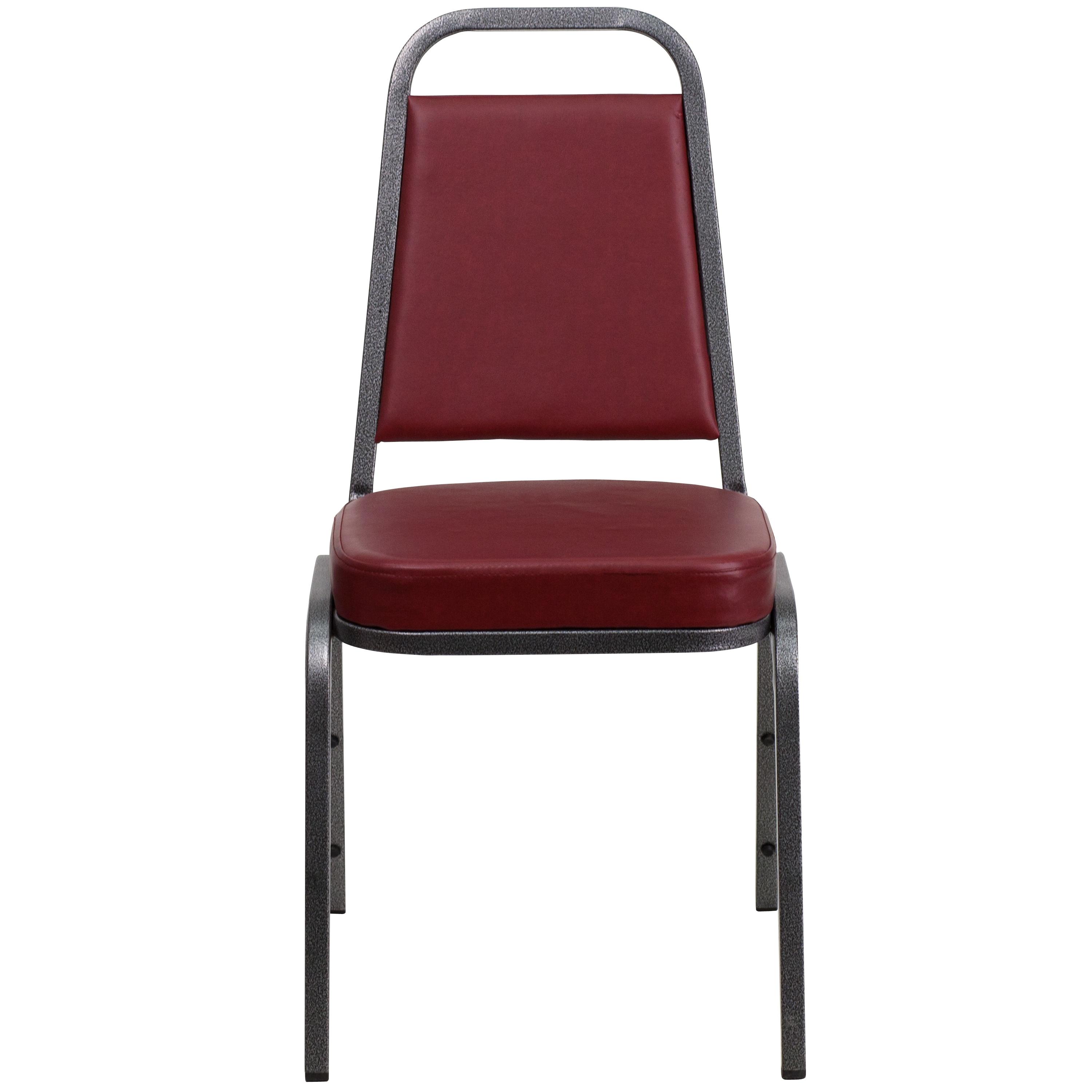 Flash Furniture Hercules Series Adult Size Trapezoidal Stacking Banquet Chair, Burgundy
