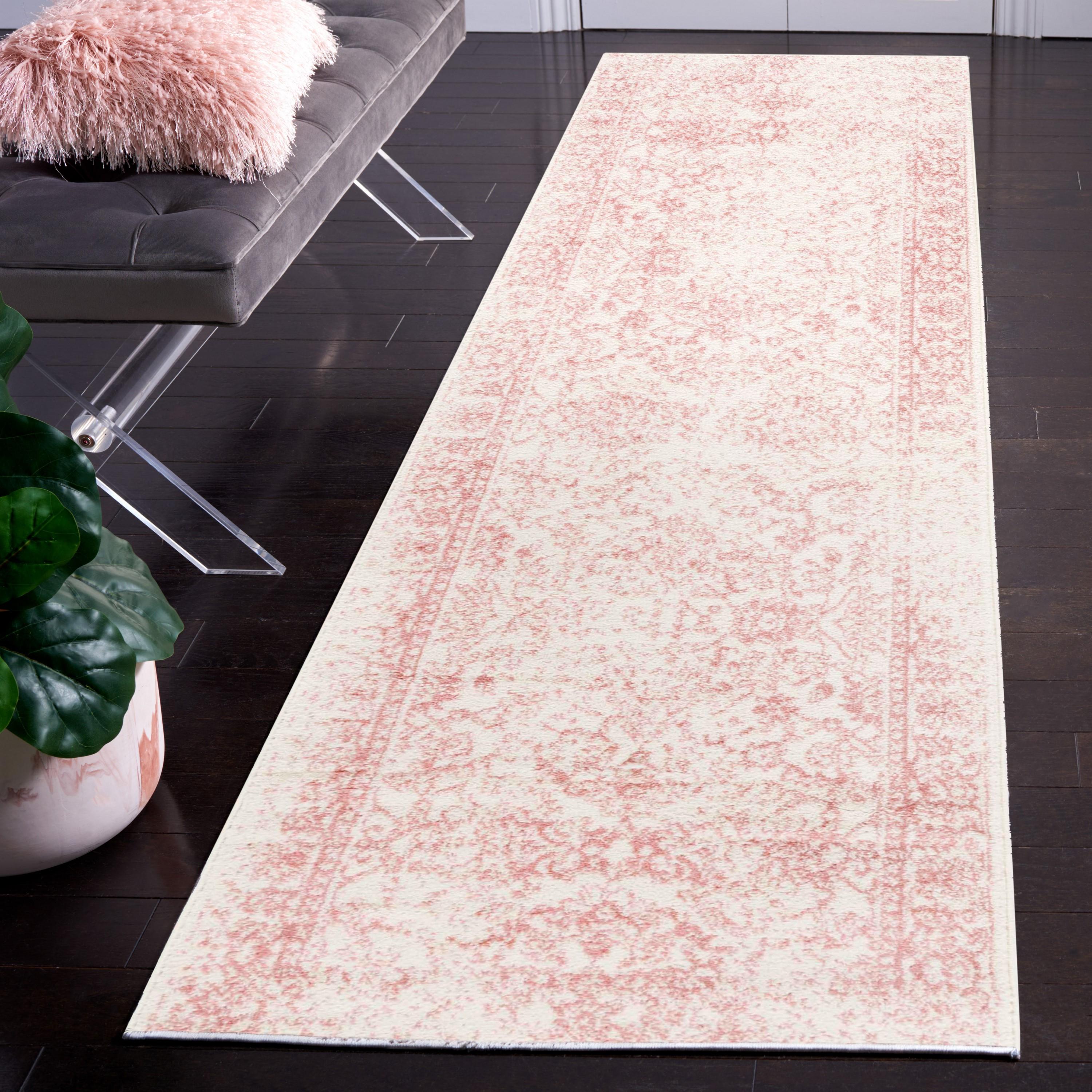 Adirondack ADR109 Machine Made Indoor Runner - Ivory/Rose - 2'6"x6' - Safavieh