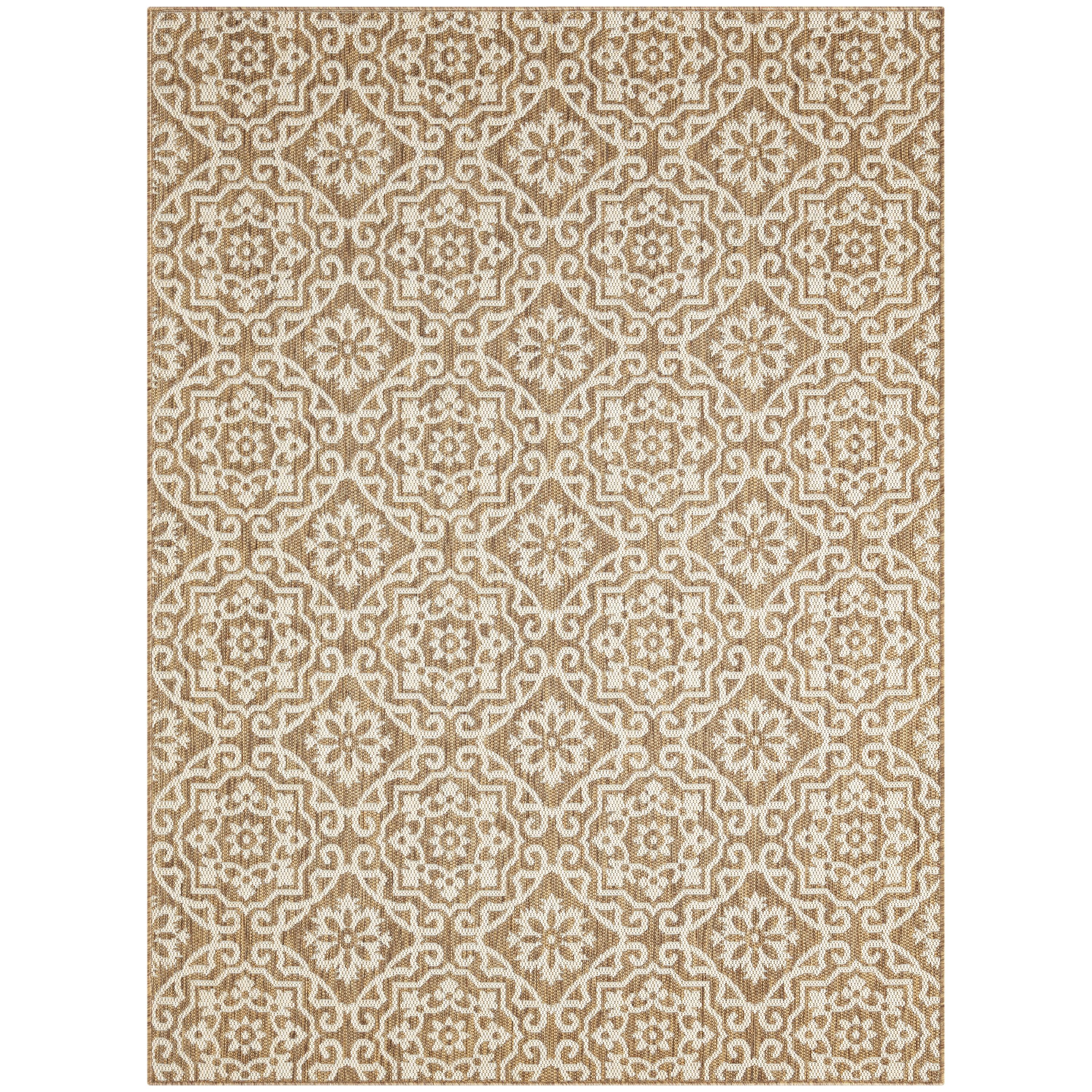 Nicole Miller New York Patio Country Danica Geometric Indoor/Outdoor Area Rug, Brown/Beige