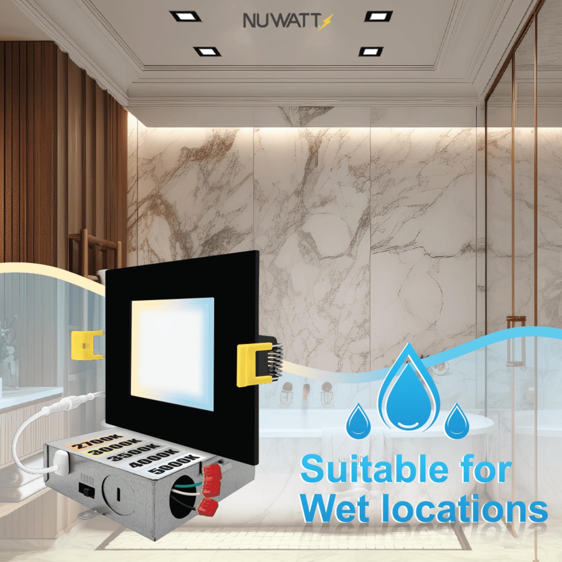 Panel Downlight 6'' Selectable Color Temperature Dimmable Air-Tight IC Rated LED Canless Recessed Lighting Kit