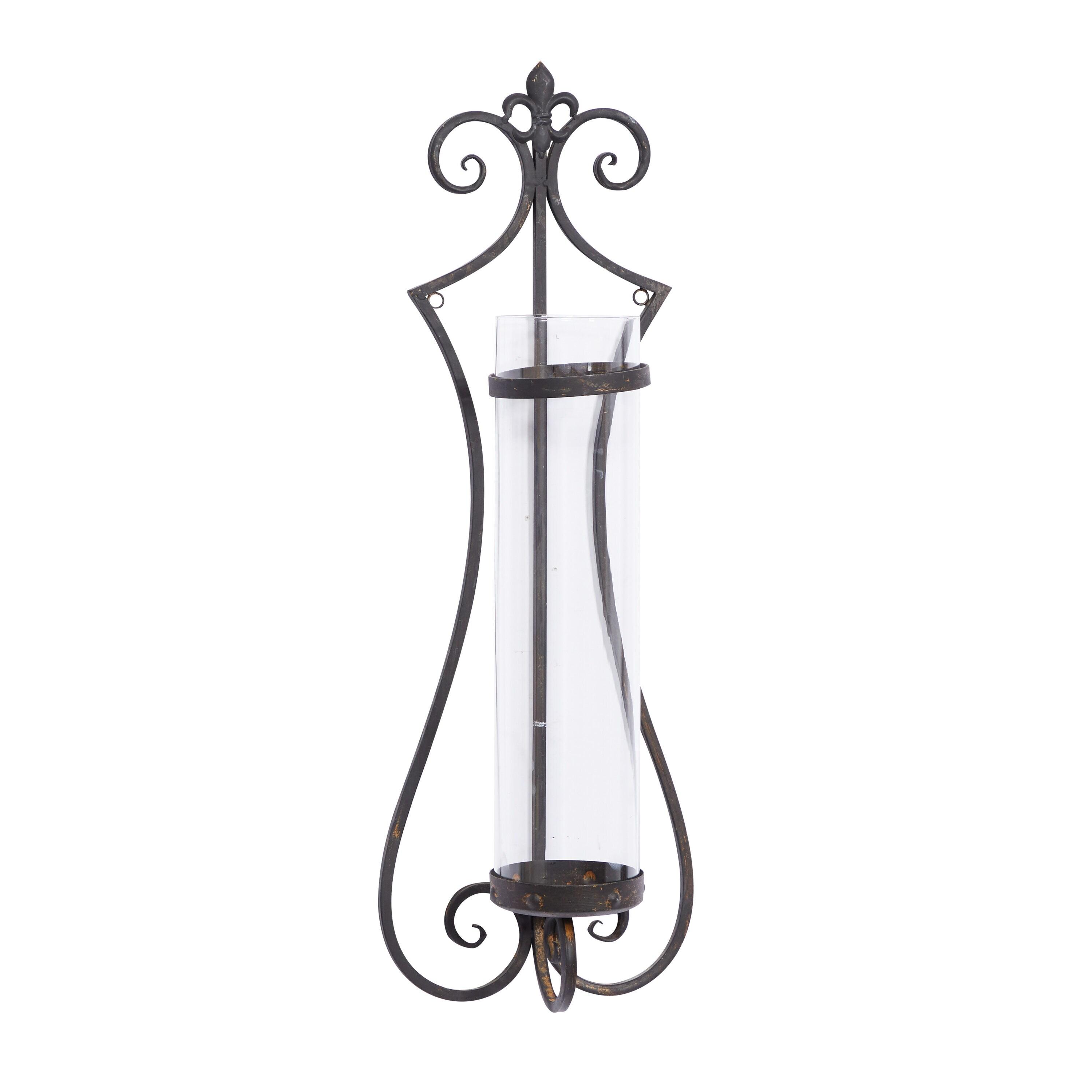 DecMode Black Metal Wall Sconce