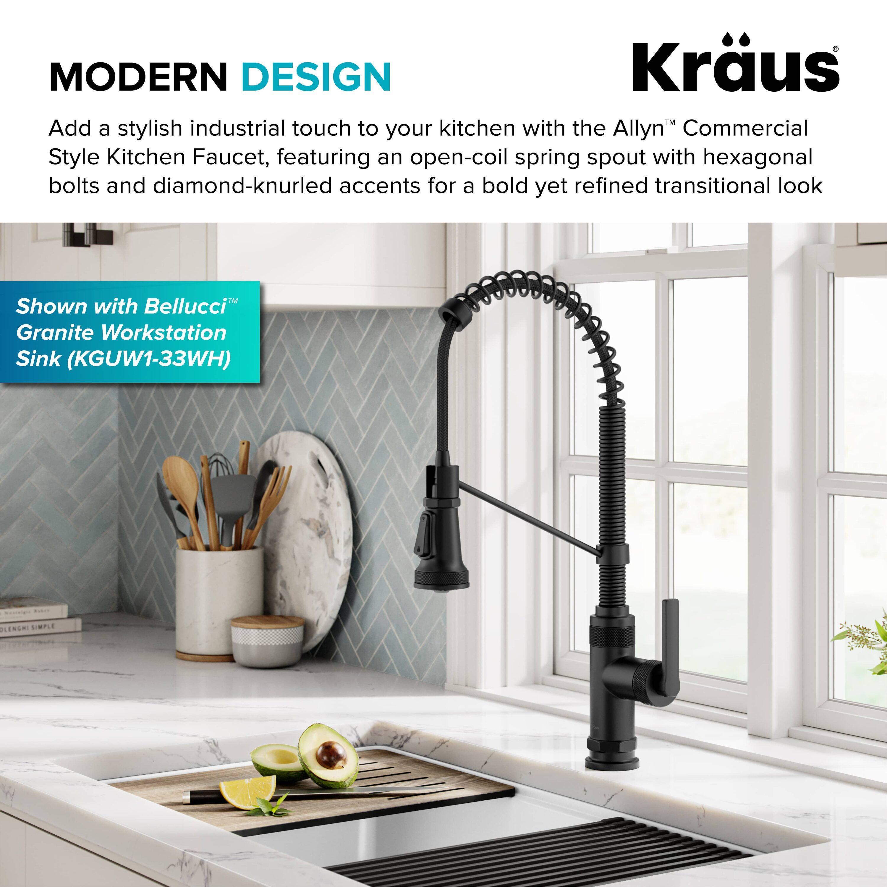 KRAUS Bolden Commercial Style 2-Function Single Handle Pull Down Kitchen Faucet
