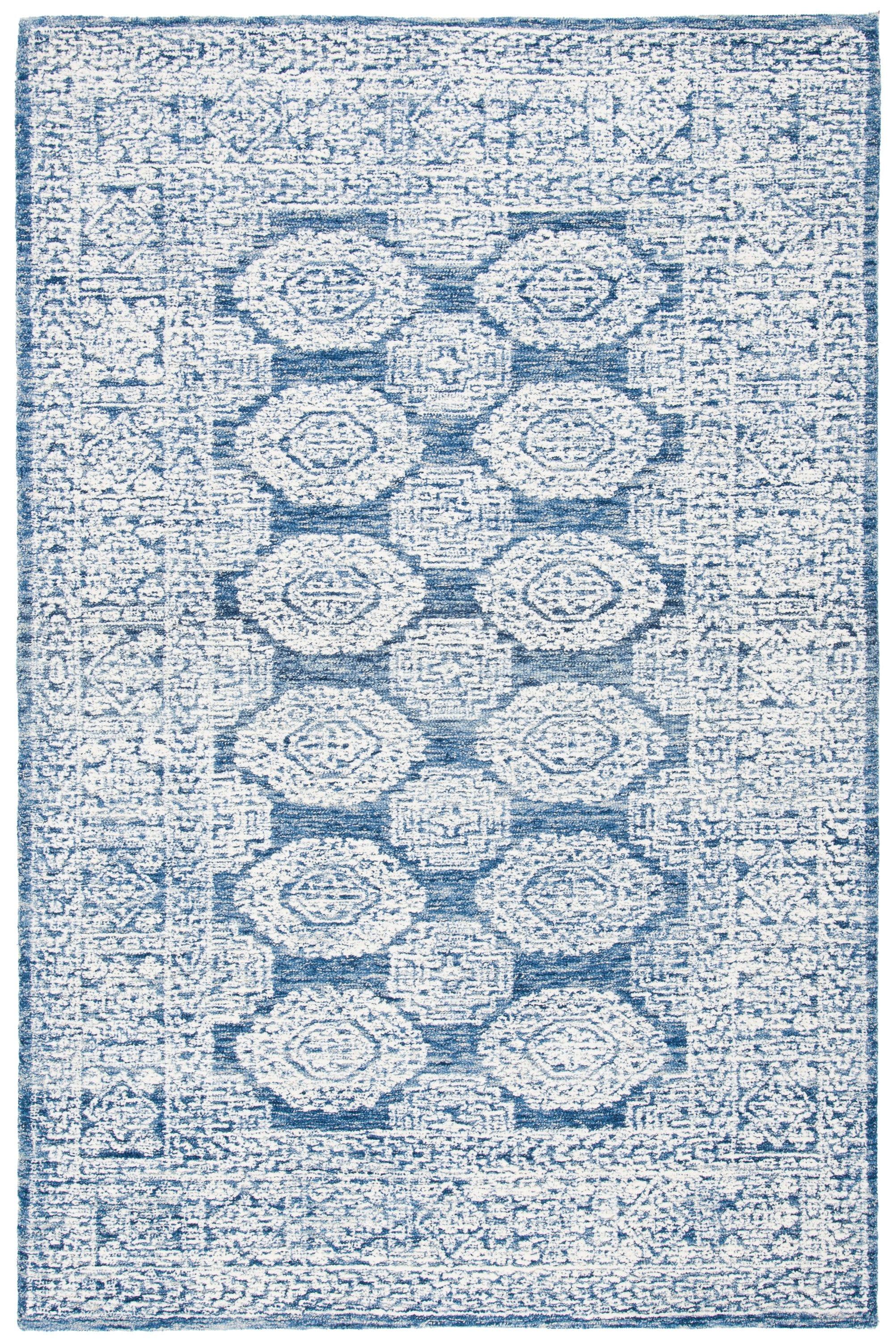 Metro MET803 Hand Tufted Indoor Area Rug - Natural/Blue - 4'x6' - Safavieh
