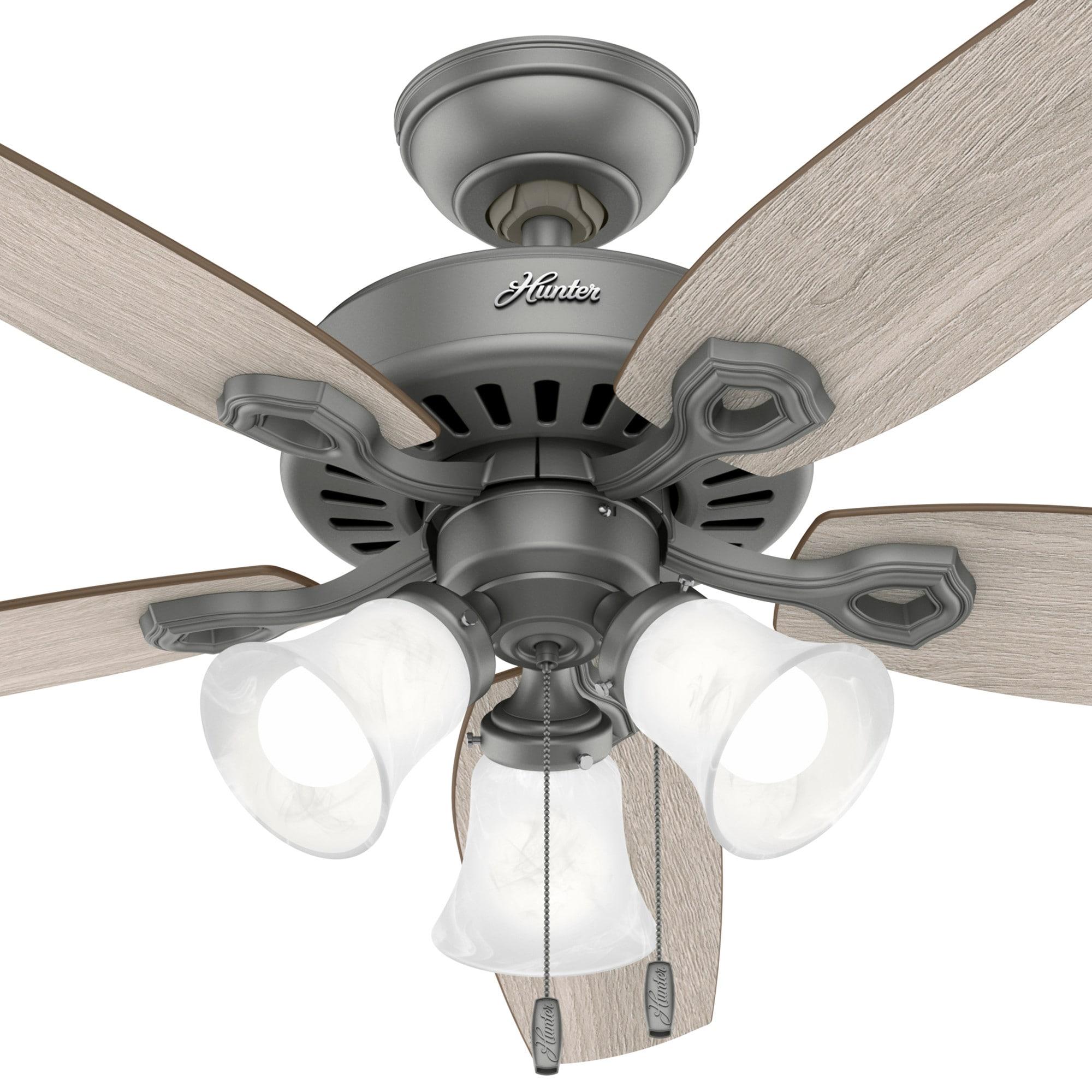 Builder Plus 52"5 - Blade Standard Ceiling Fan with Pull Chain and Light Kit Included