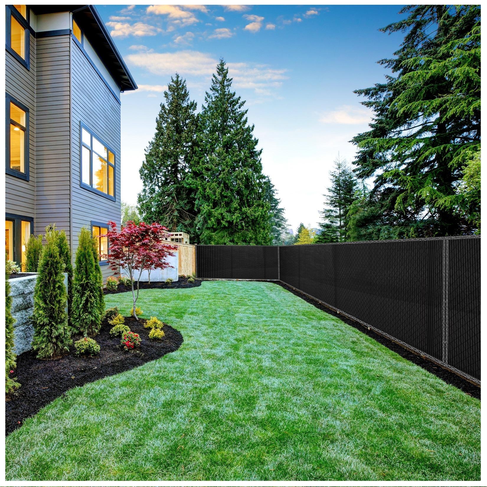 Boen - Backyard Privacy Screen Fence Covering 4' x 50' - Black - Instant Outdoor Privacy Fence Screen for Any Metal, Chain Link, Wood Panels or Plastic Fencing - Shade & Block Wind Privacy Wall