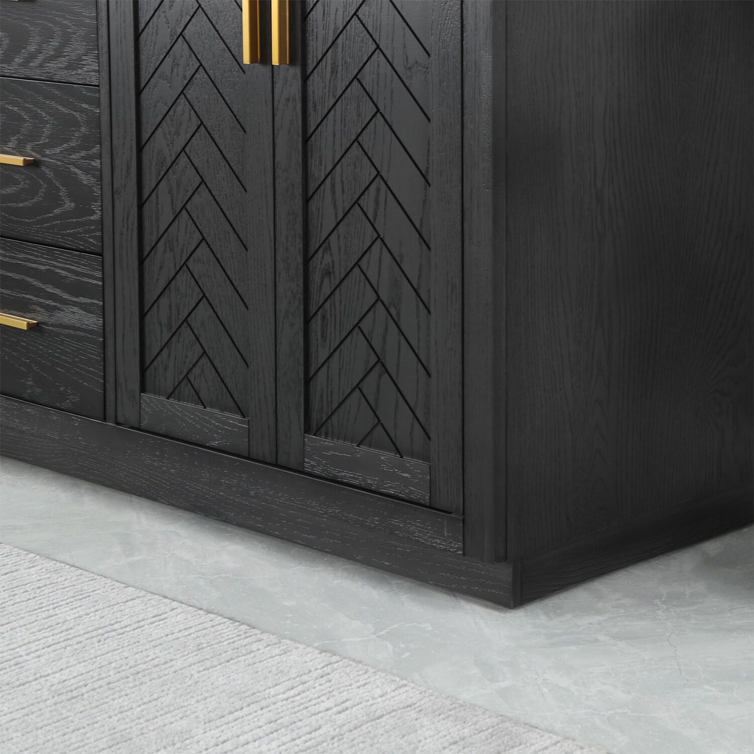 Gazsi 72" Double Bathroom Vanity Set in Brown Oak without Mirror