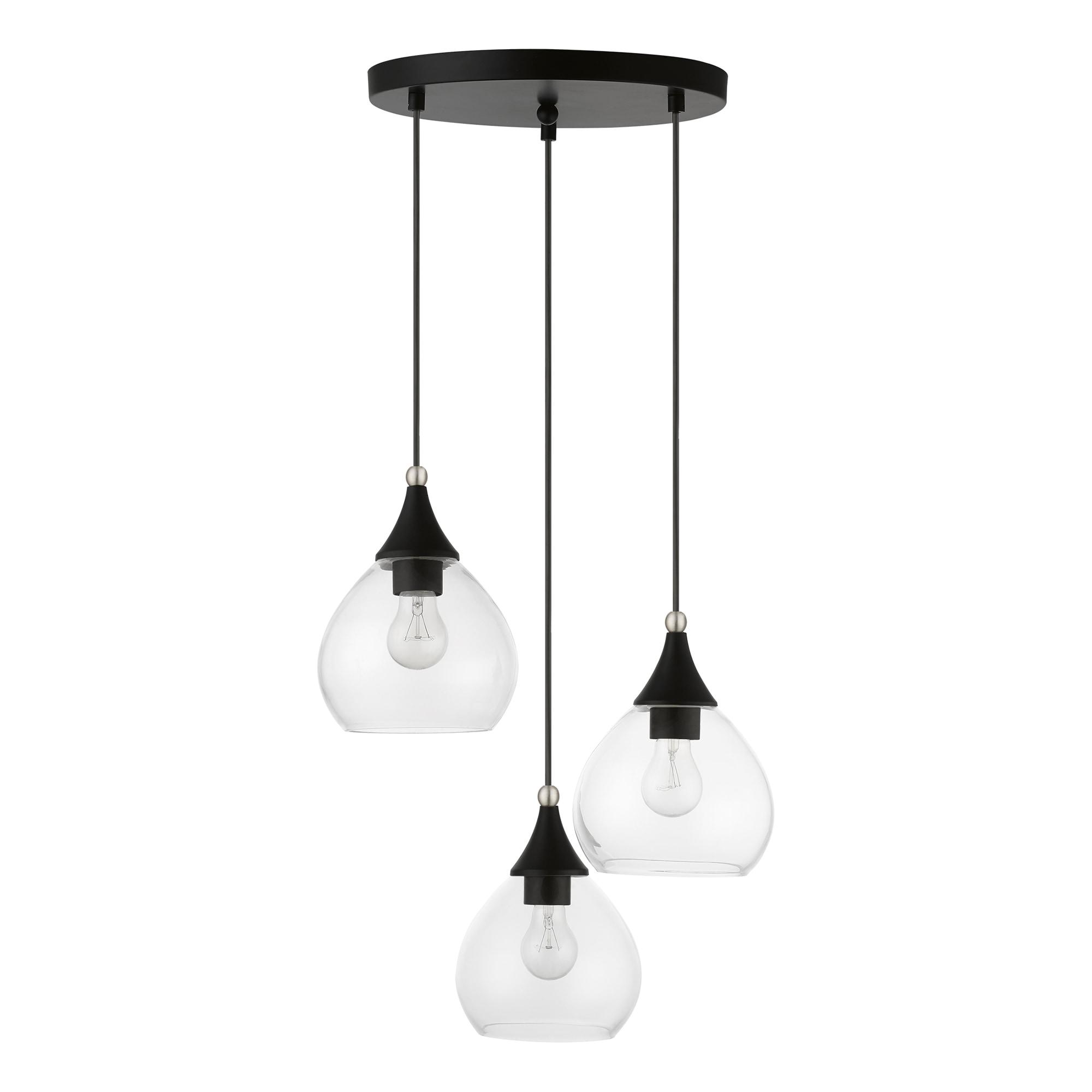 Livex Lighting Catania 3 - Light Pendant in  Black/Brushed Nickel