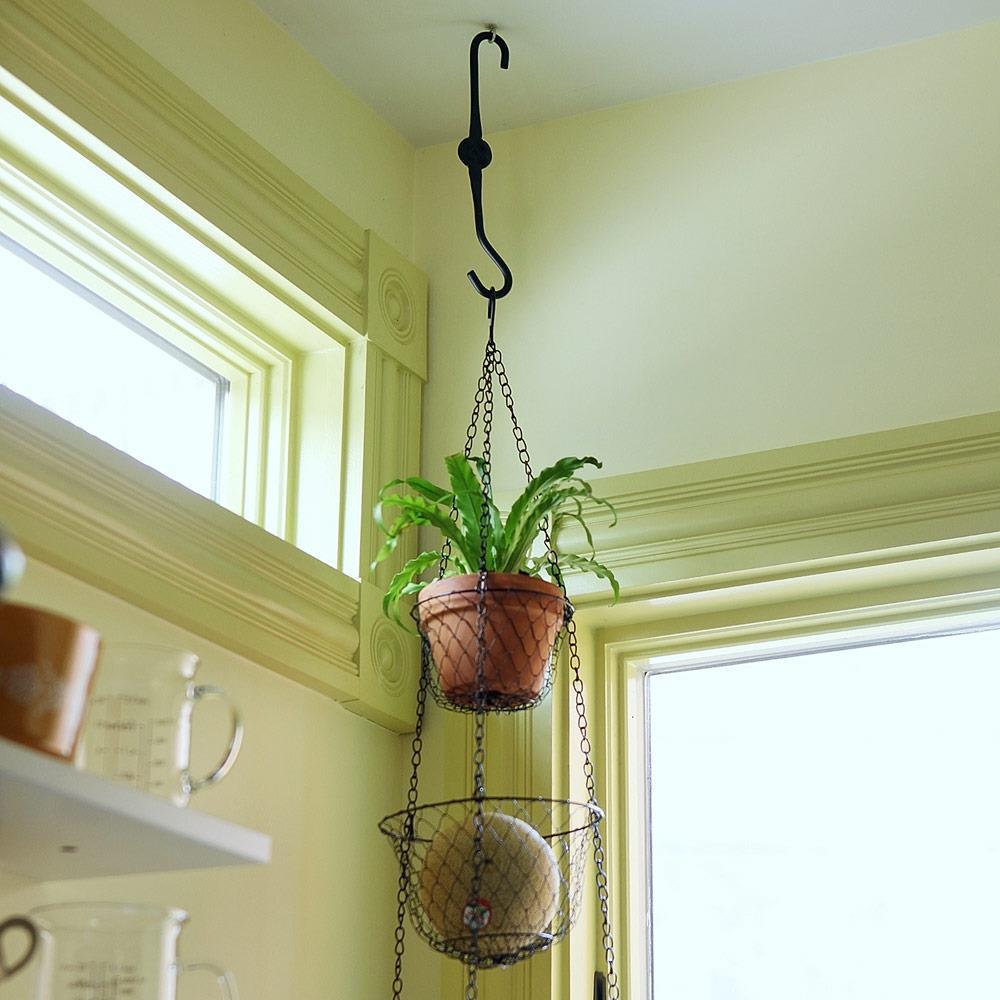 ACHLA Metal Weather Resistant Hook Plant Stand (Set of 2)