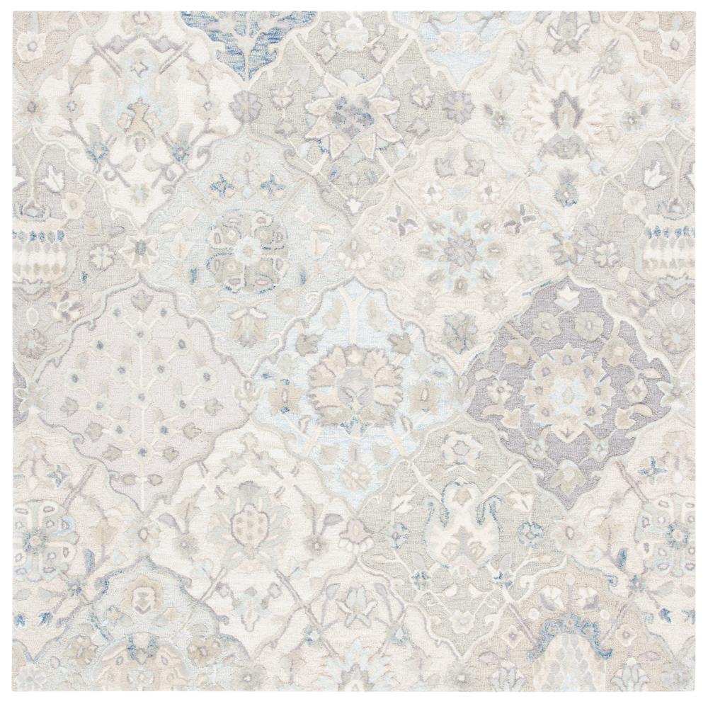Glamour GLM622 Hand Tufted Area Rug - Grey/Blue - 6'x6' - Safavieh.