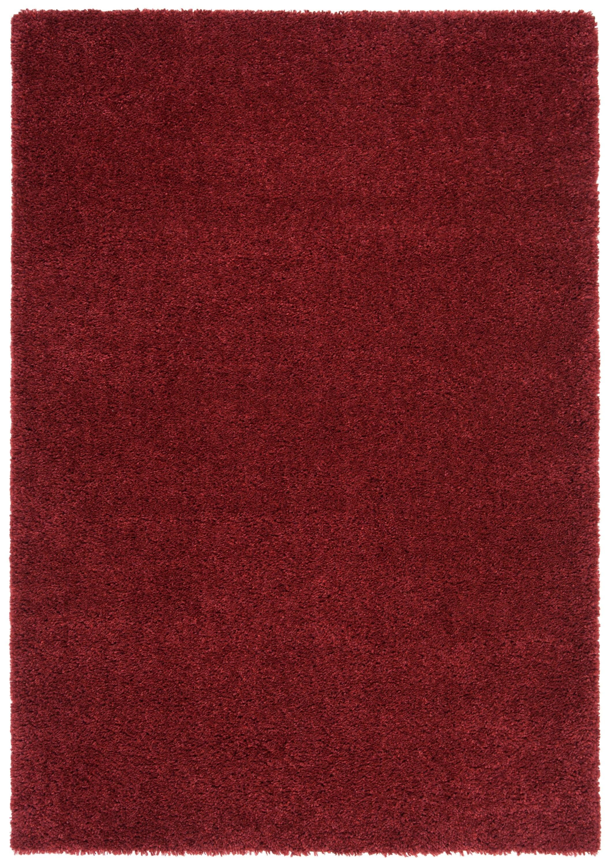 SAFAVIEH August Carlene Solid Plush Shag Area Rug, Burgundy, 10' x 14'