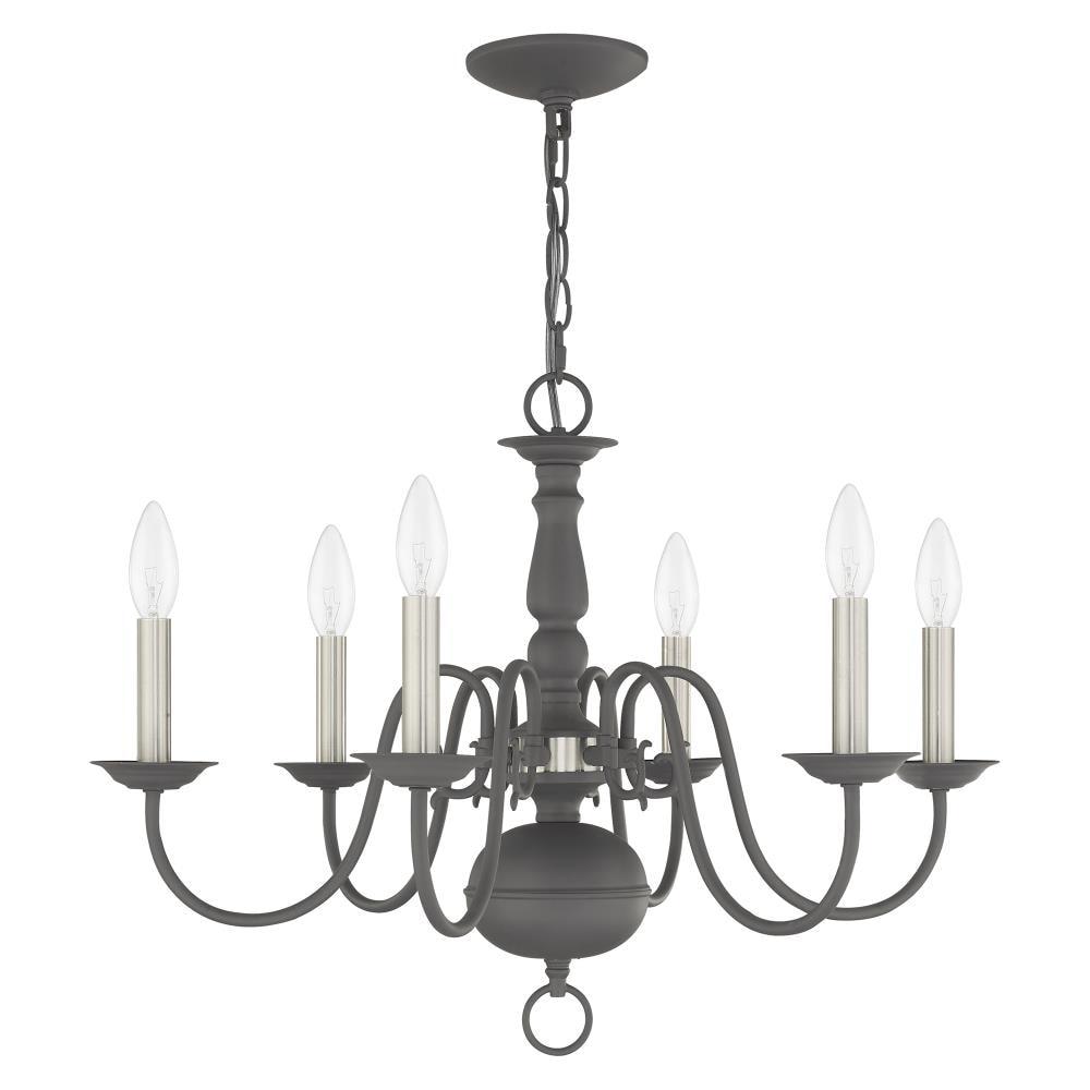 Livex Lighting Williamsburgh 6 - Light Chandelier in  Scandinavian Gray