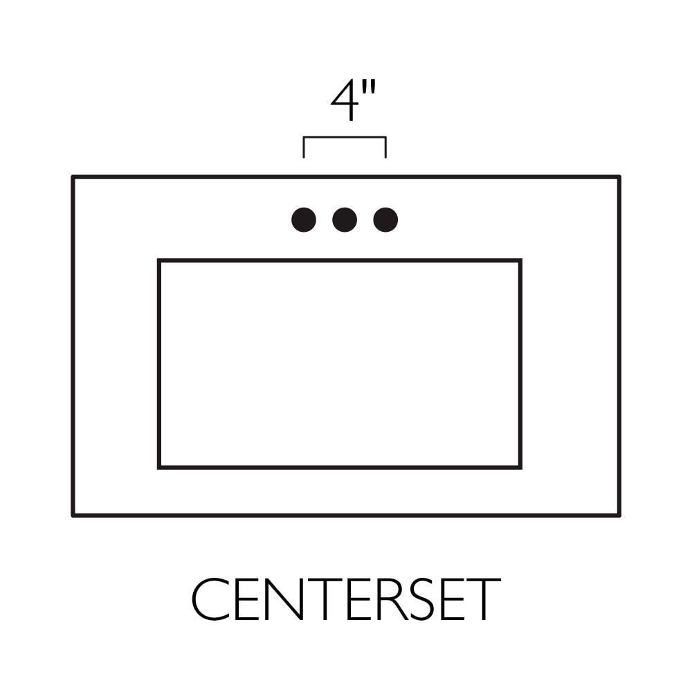 Camilla 37 in Cultured Marble Center Mount Rectangle One Bowl Vanity Top with Backsplash in Solid White
