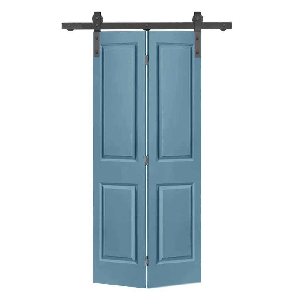 Calhome Paneled MDF Composite Bifold Barn Door with Installation Hardware Kit